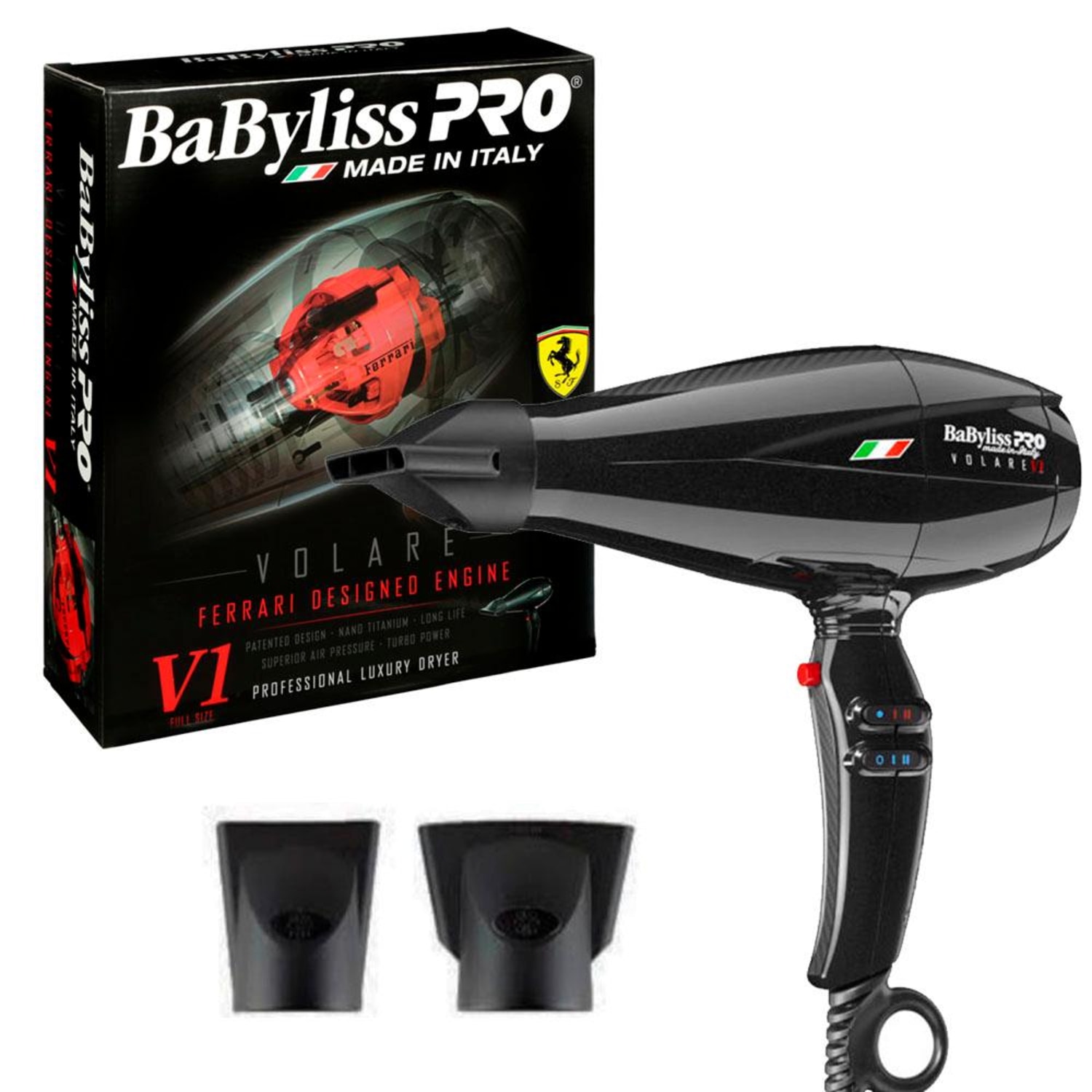 BaByLiss Pro Volare Ferrari V1 2000W 110V Preto - Secador de Cabelo