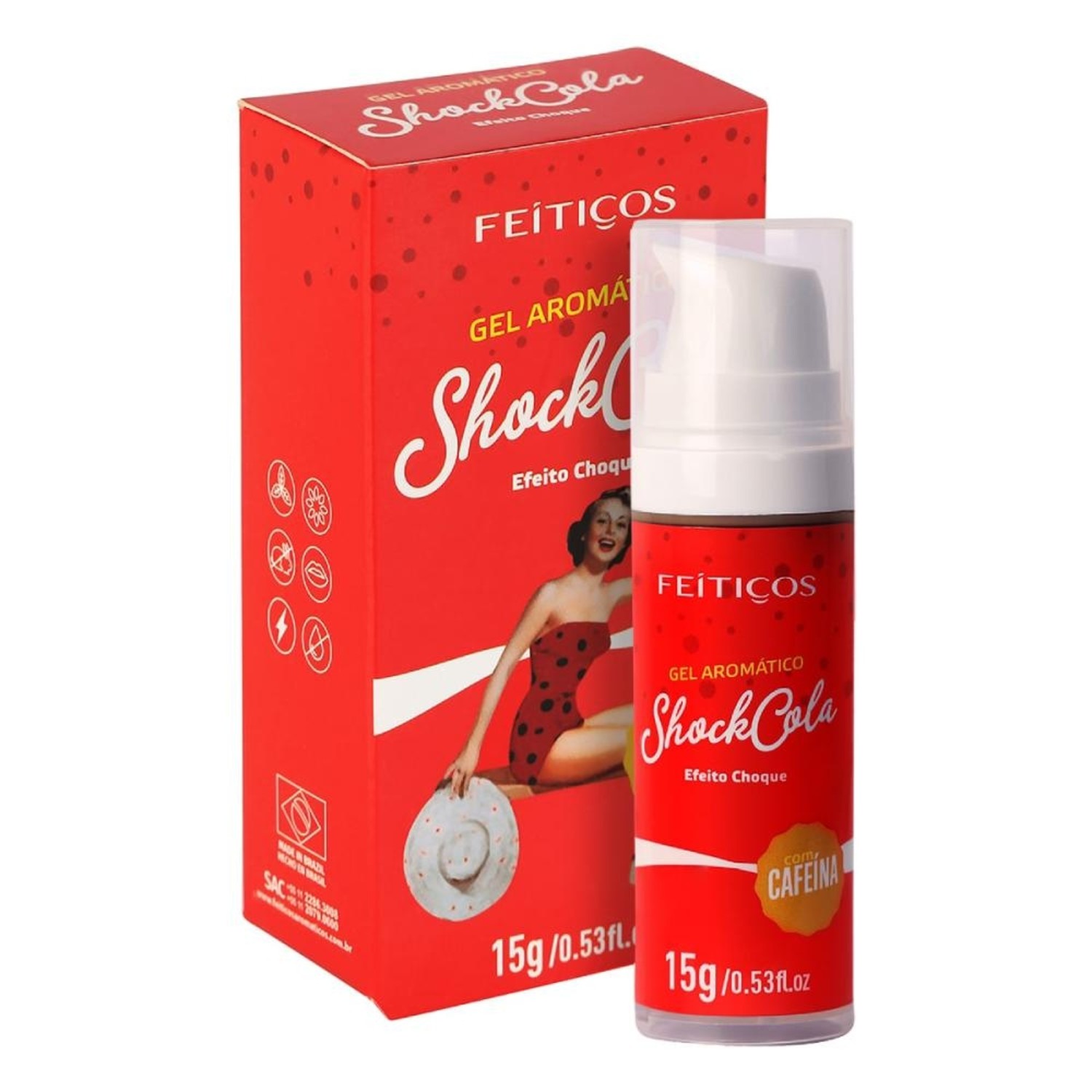 Gel Aromático Efeito Choque ShockCola Com Cafeína de 15g Feitiços