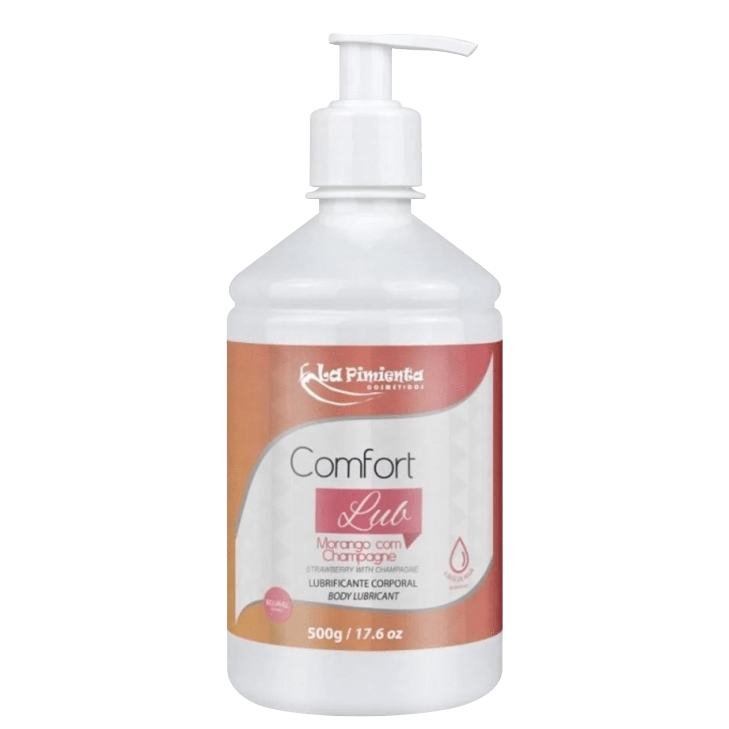 Gel Lubrificante Íntimo Comfort Lub Morango Champagne La Pimienta - 500g