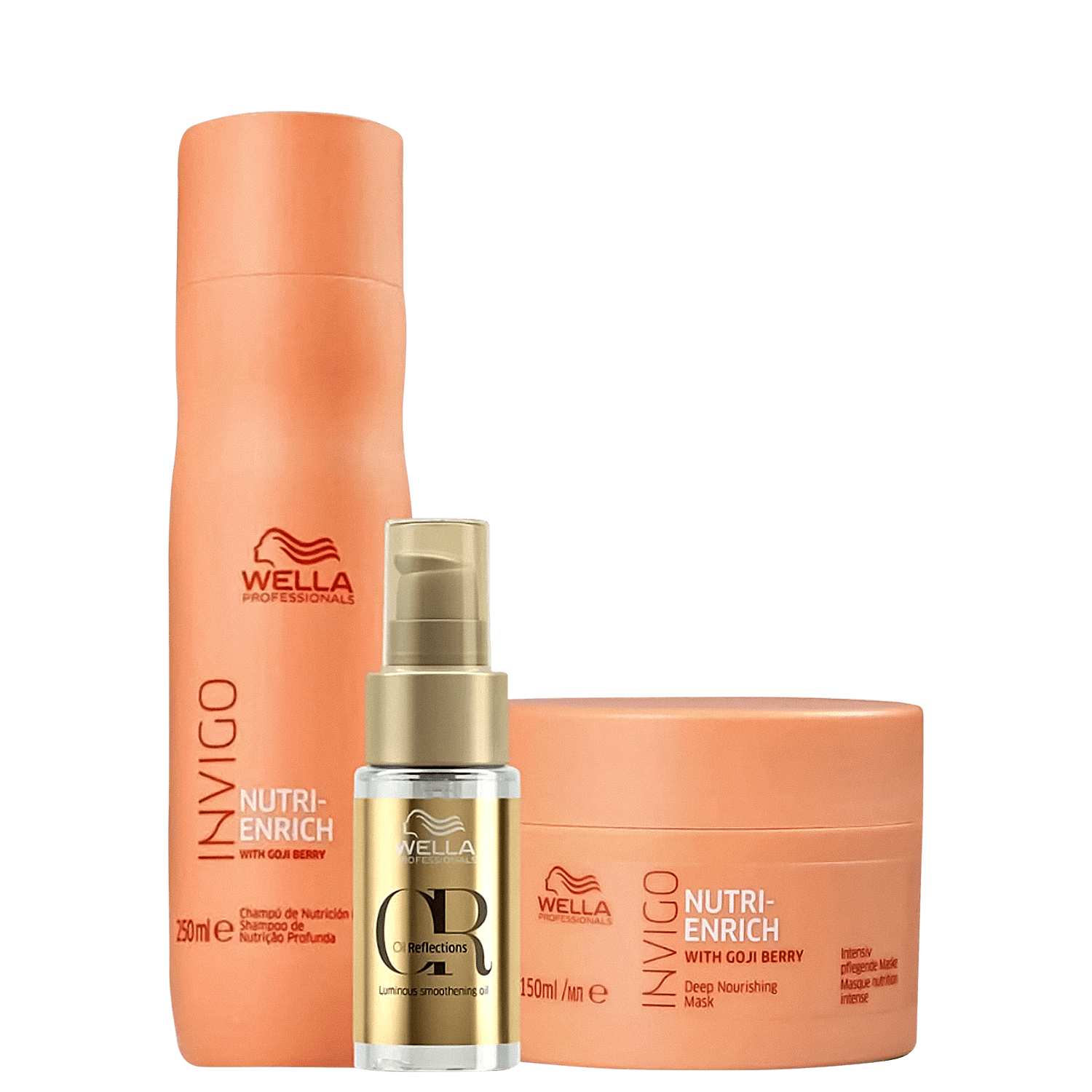 Kit Wella Professionals Invigo Nutri-Enrich + Oil Reflections Treat (3 Produtos)