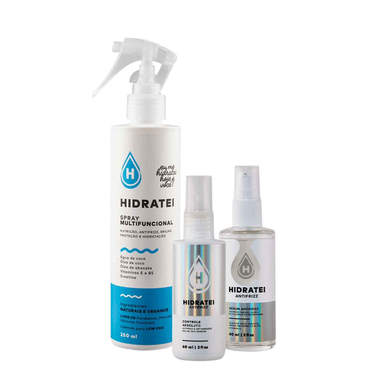 Kit Hidratei Multifuncional Antifrizz Efeito Liso Prolongado (3 Produtos)