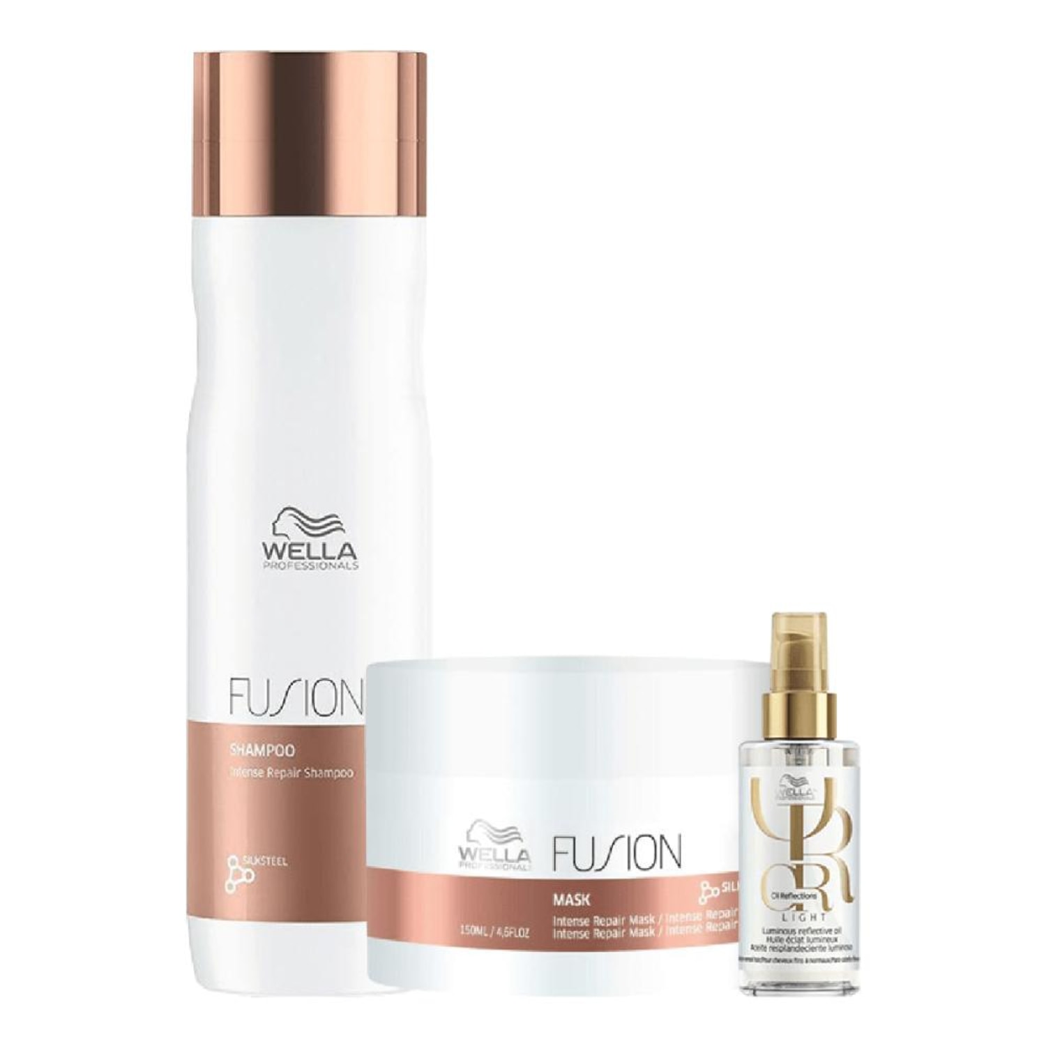 Kit Wella Professionals Fusion Triplo Shine (3 Produtos)