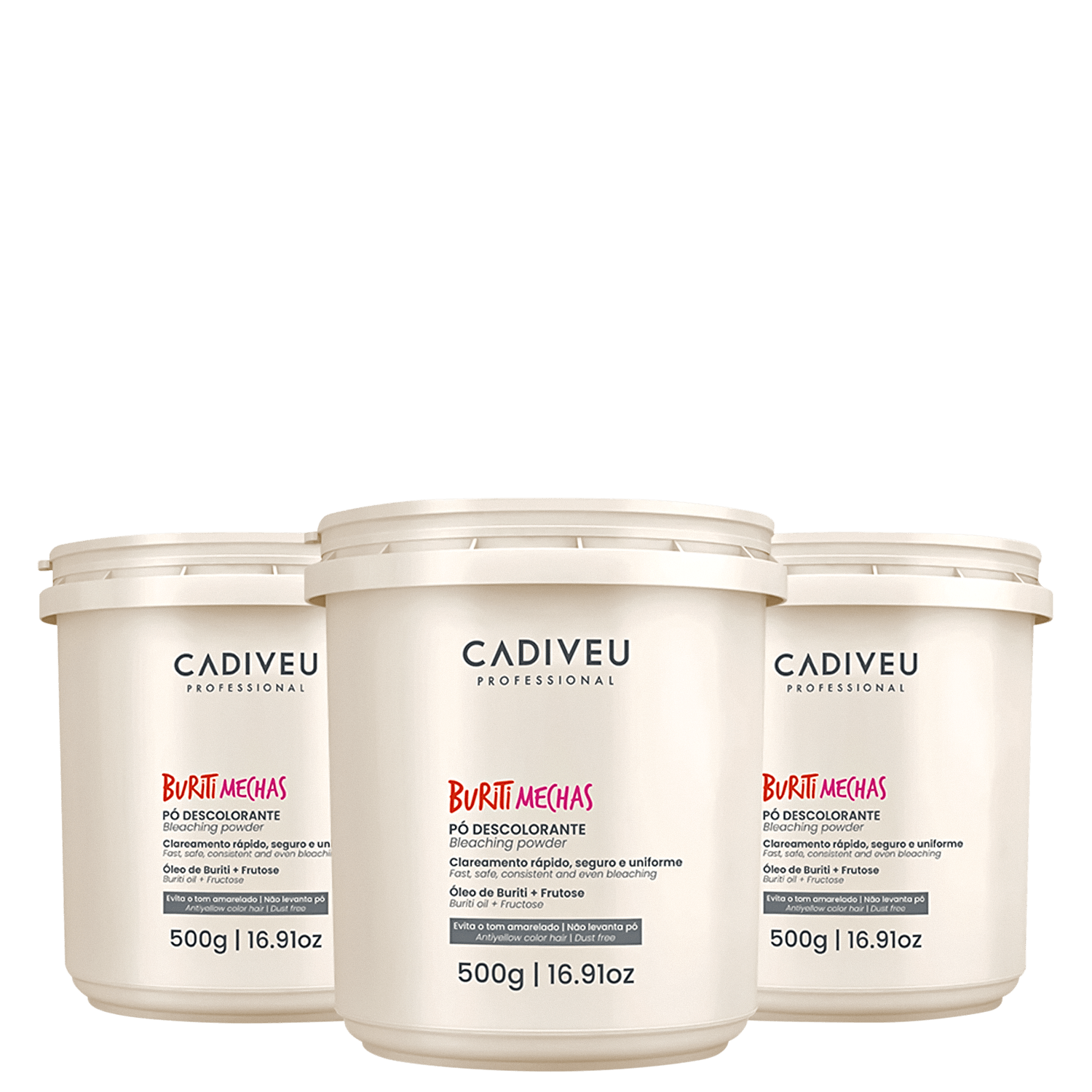 Kit Cadiveu Professional Buriti Mechas - Pó Descolorante 500g (3 Unidades)