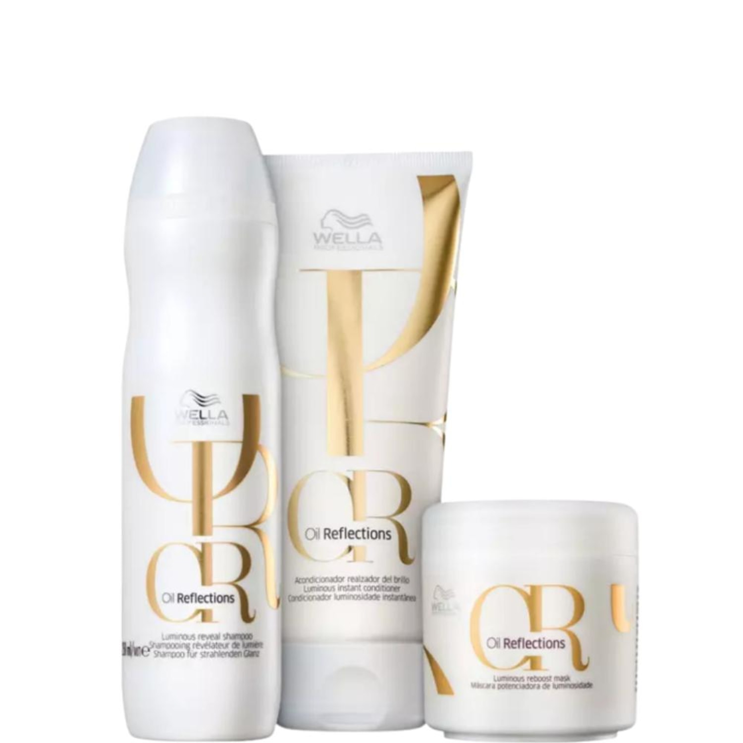 Kit Wella Oil Reflections Tratamento (Shampoo 250ml + Condicionador 200ml + Máscara 150gr)