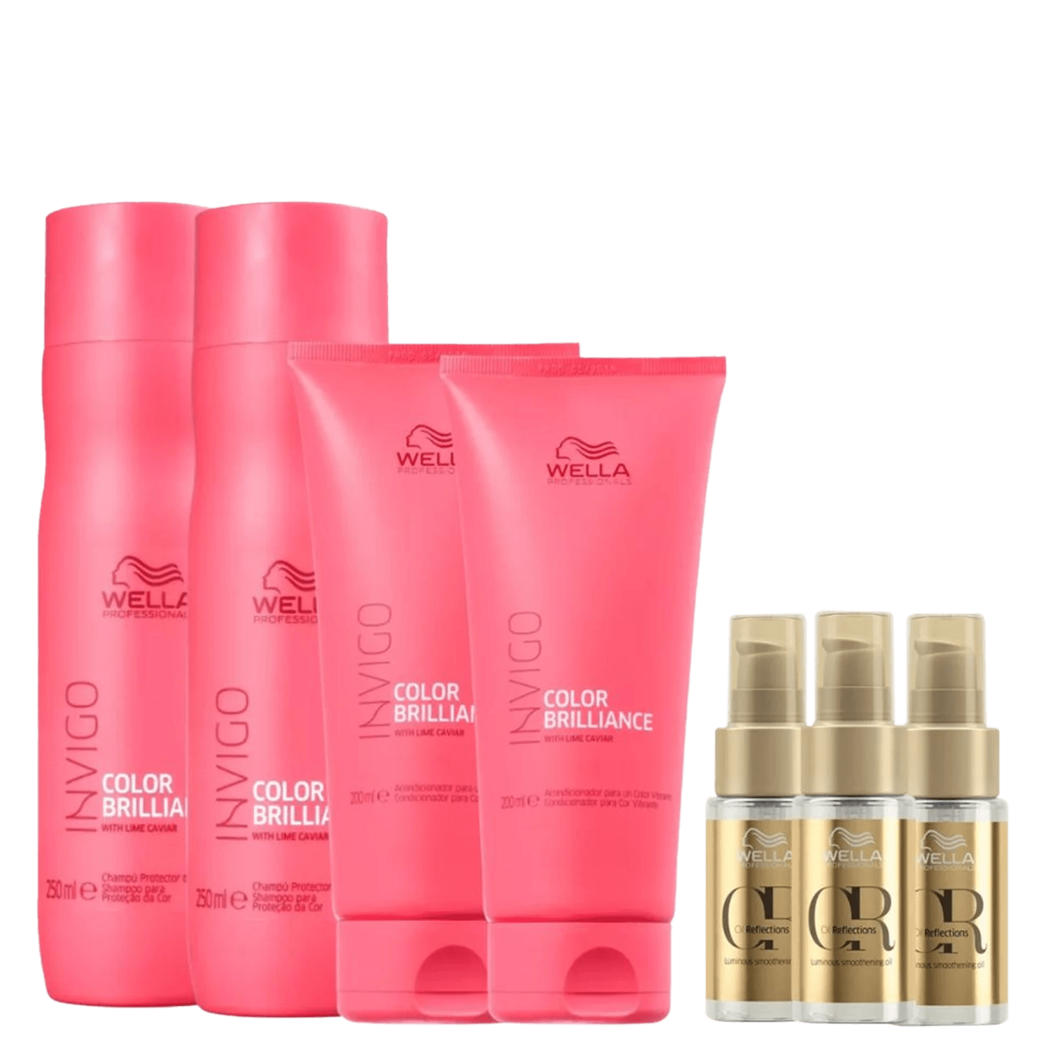 Kit Wella Professionals Invigo Color Brilliance + Oil Reflections Power (7 Produtos)