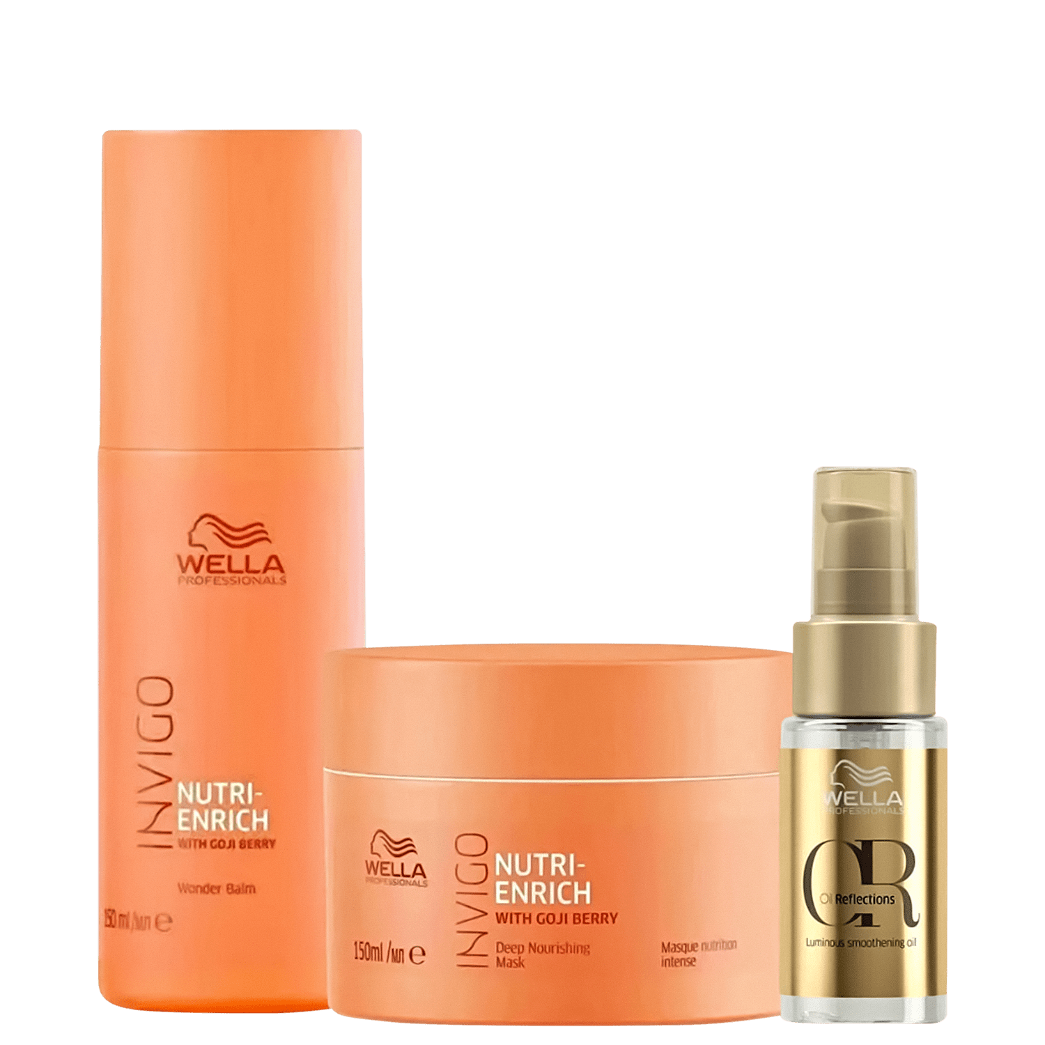 Kit Wella Professionals Invigo Nutri-Enrich Home Care & Wonder Balm Shine (3 Produtos)