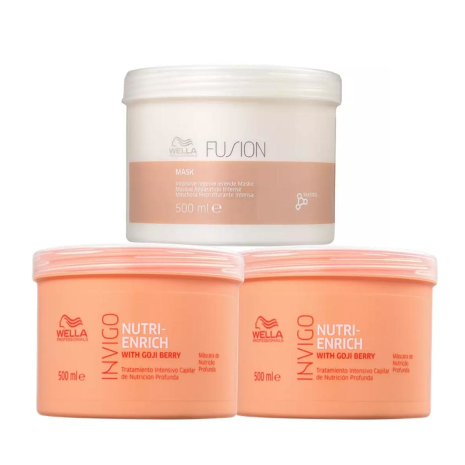 Kit Wella Professionals Fusion Nutri-Enrich Trio Mask Salon (3 Produtos)