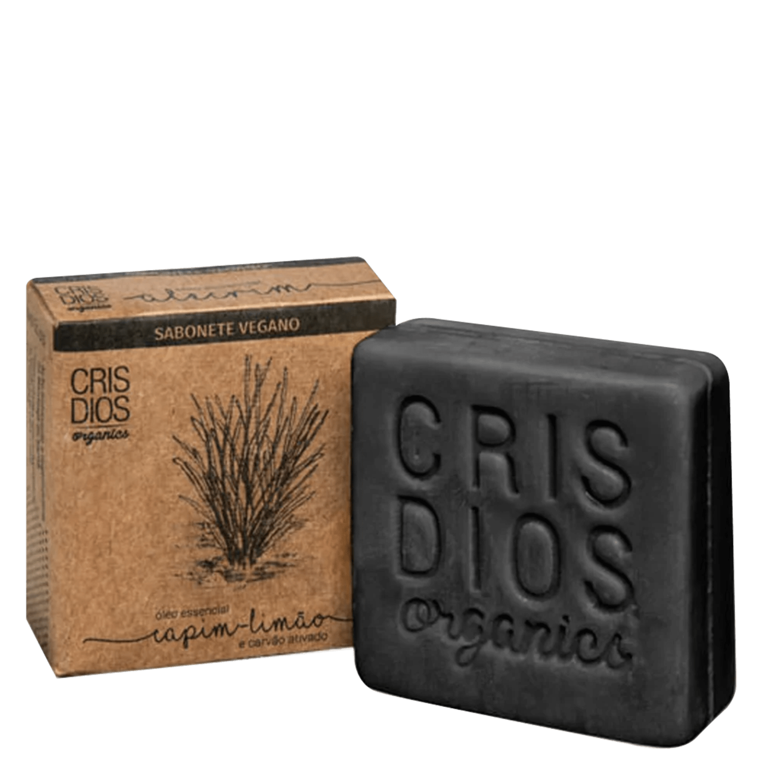 Cris Dios Organics Óleos Essenciais Capim-Limão e Carvão Ativado - Sabonete em Barra 100g