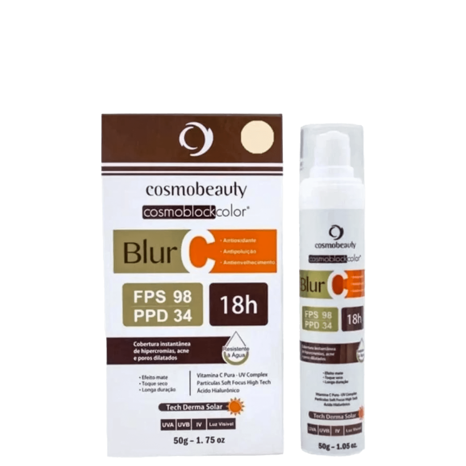 Cosmobeauty Blur C FPS 98 PPD 34 Chocolate - Protetor Solar com Cor 50g