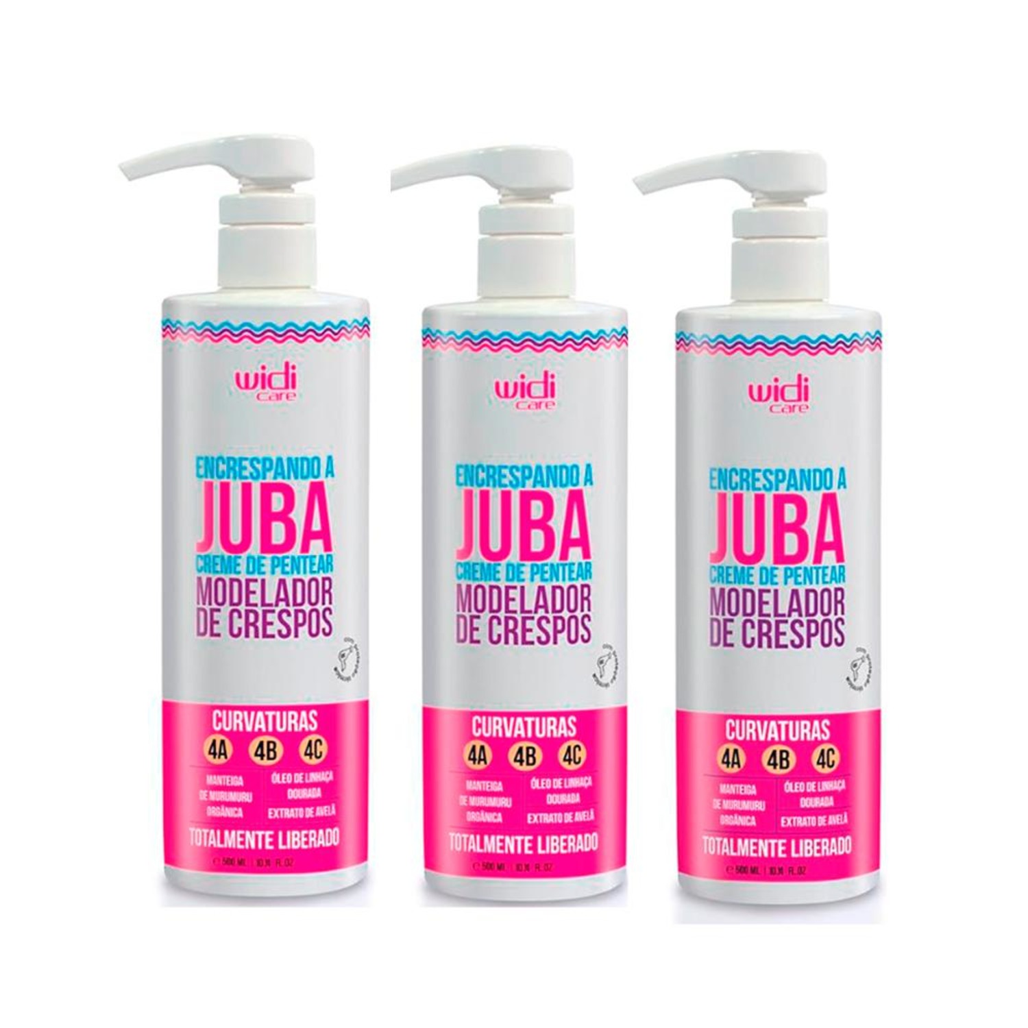 Kit 3 Encrespando a Juba Creme de Pentear 500ml - Widi Care