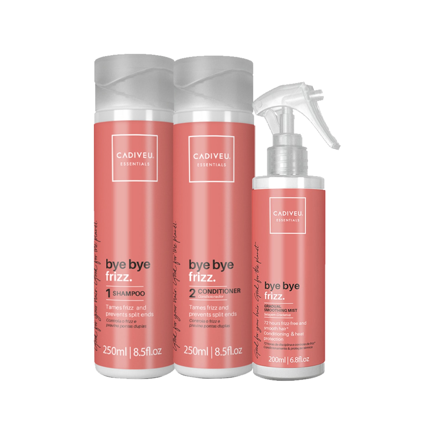 Kit Cadiveu Essentials Bye Bye Frizz Trio Home Care (3 Produtos)