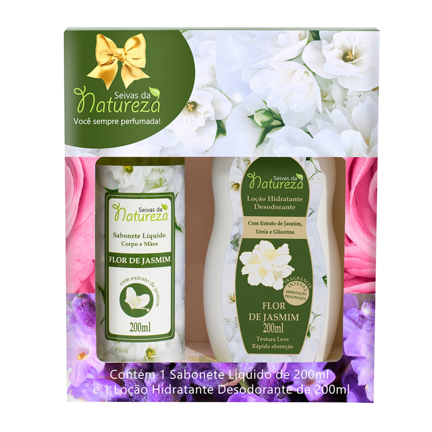 Estojo Sabonete Líquido e Hidratante Seivas da Natureza - Flor de Jasmim