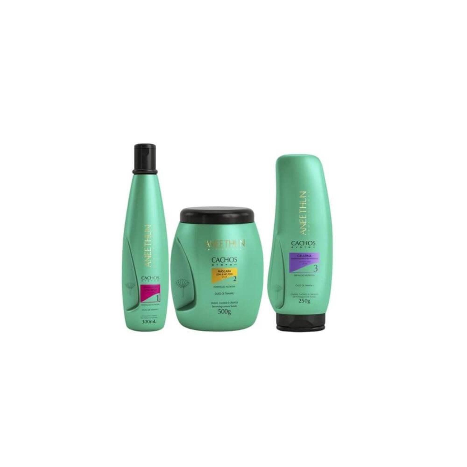 Kit Aneethun Cachos System Trio de Tratamento (3 Produtos)