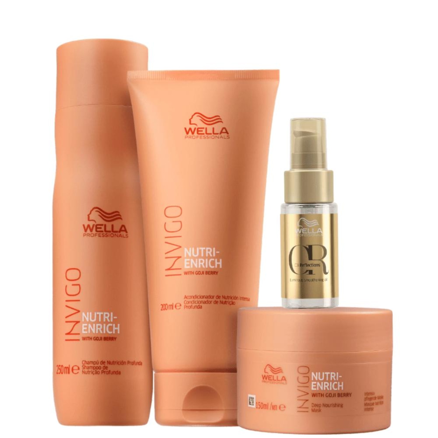 Kit Wella Professionals Invigo Nutri-Enrich + Oil Reflections Combo (4 Produtos)