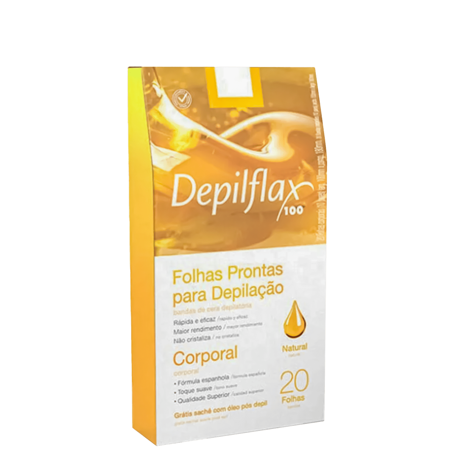 Depilflax Natural - Folhas Prontas para Depilação Corporal (20 Unidades)