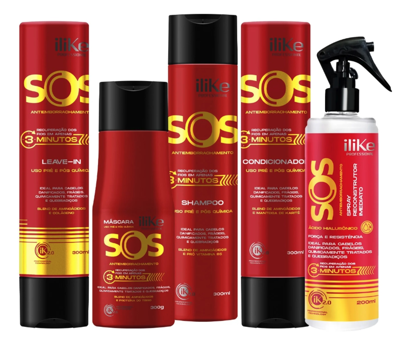 Kit iLike Professional SOS Antiemborrachamento Squad (5 Produtos)