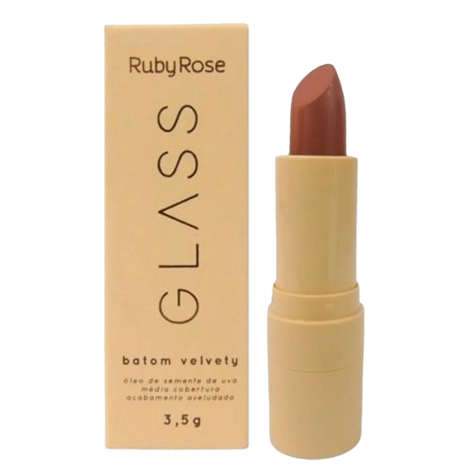Ruby Rose Glass Velvety BG01 - Batom em Bastão 3,5g