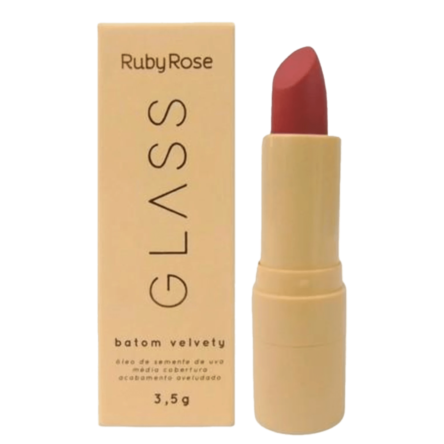 Ruby Rose Glass Velvety BG06 - Batom em Bastão 3,5g