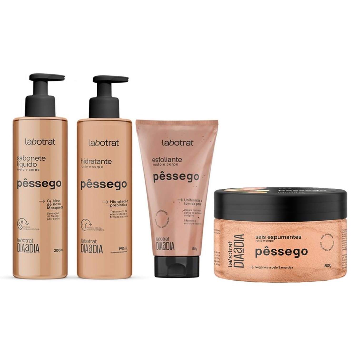 KIT DE BANHO DE PESSEGO DIA A DIA LABOTRAT (4 PRODUTOS)