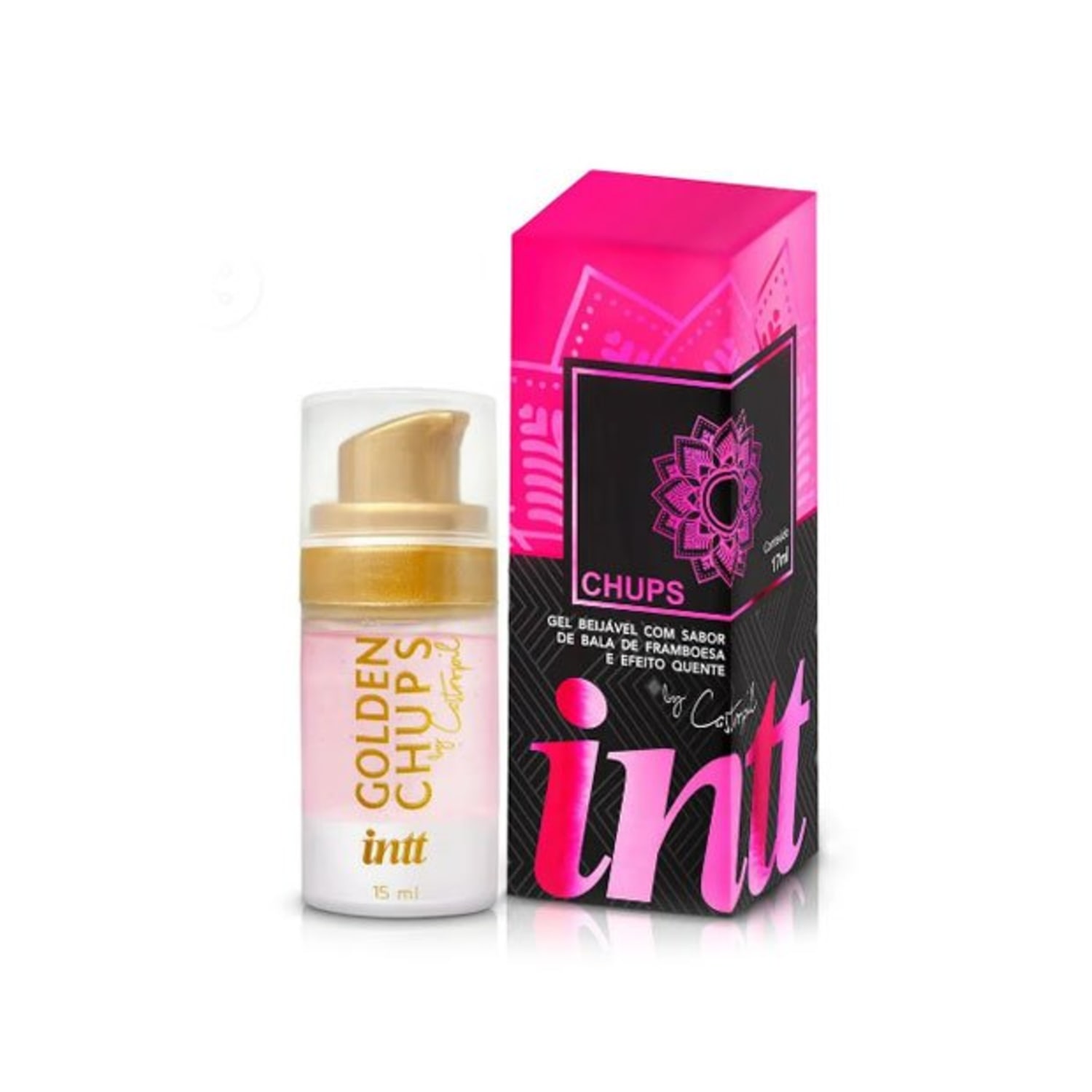 Gel Beijável Golden Chups com Sabor Framboesa e Efeito Quente by Castropil