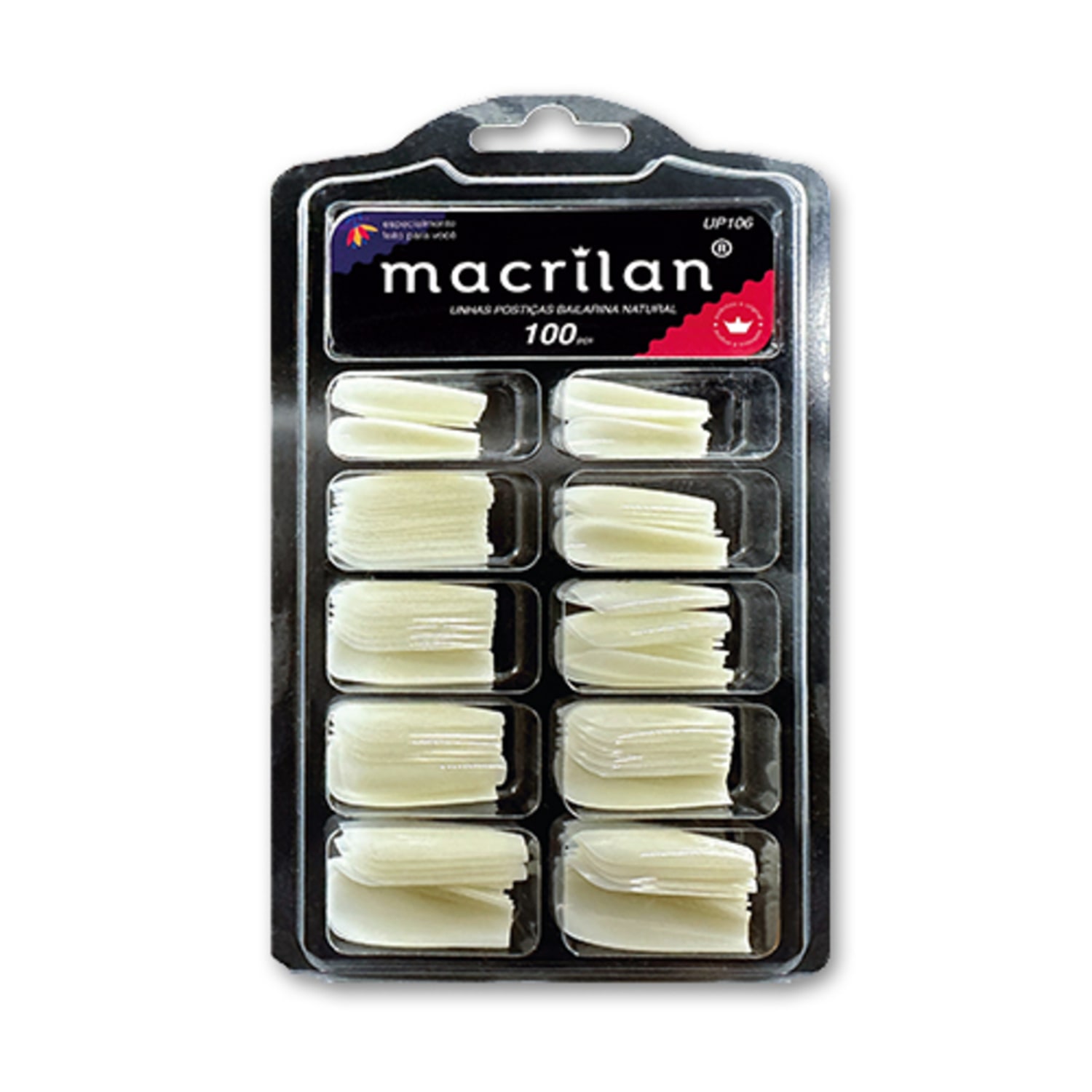 Macrilan Bailarina Natural - Unhas Postiças (100 Unidades)