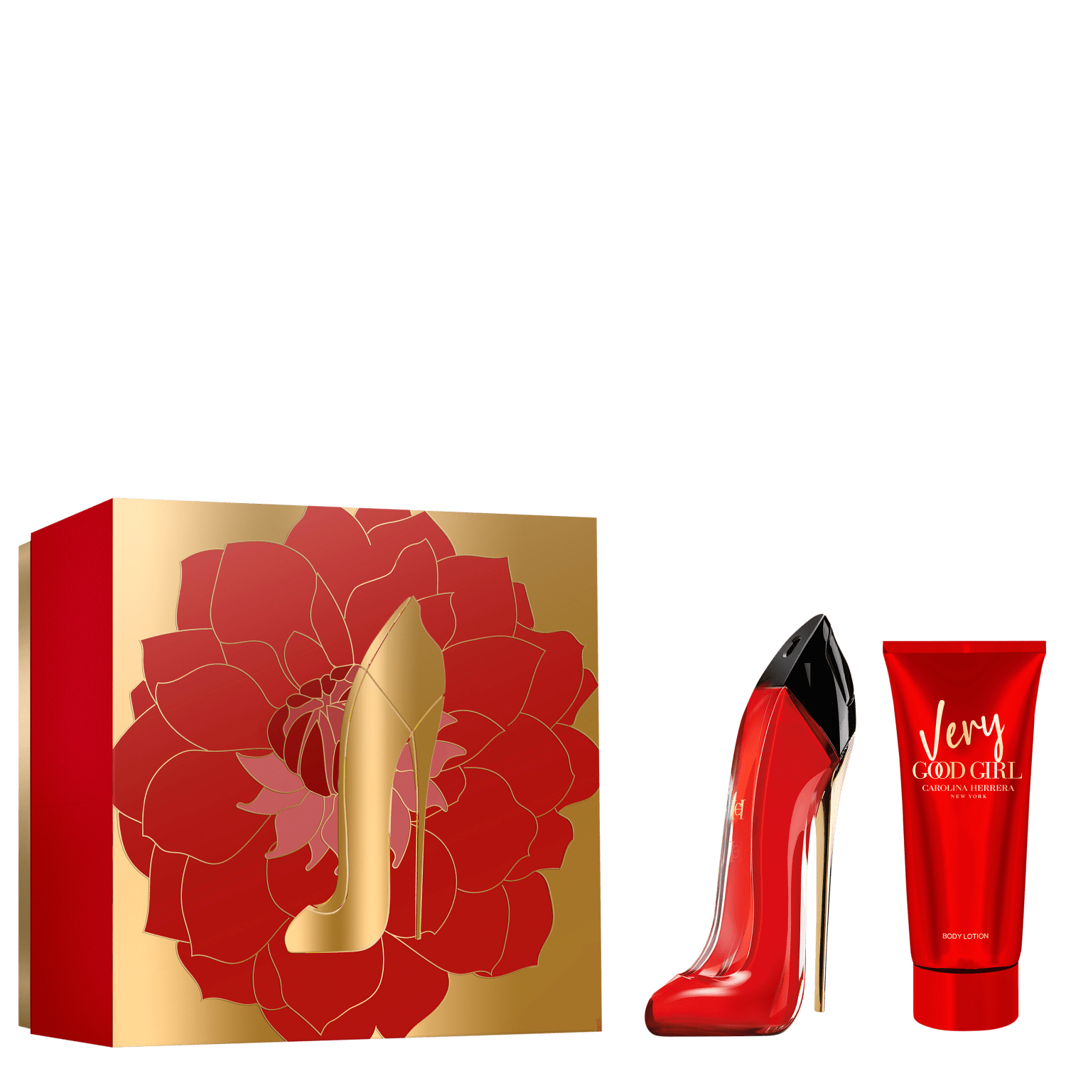 Conjunto Very Good Girl Carolina Herrera Feminino - Perfume Eau de Parfum 80ml + Body Lotion 100ml