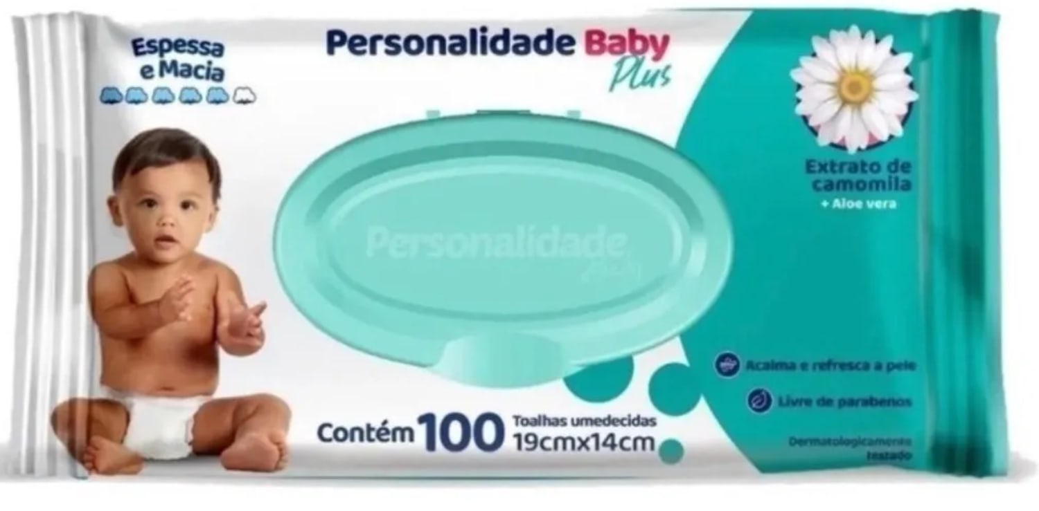 TOALHA UMEDECIDA PERSONALIDADES PLUS 100UNIDADES