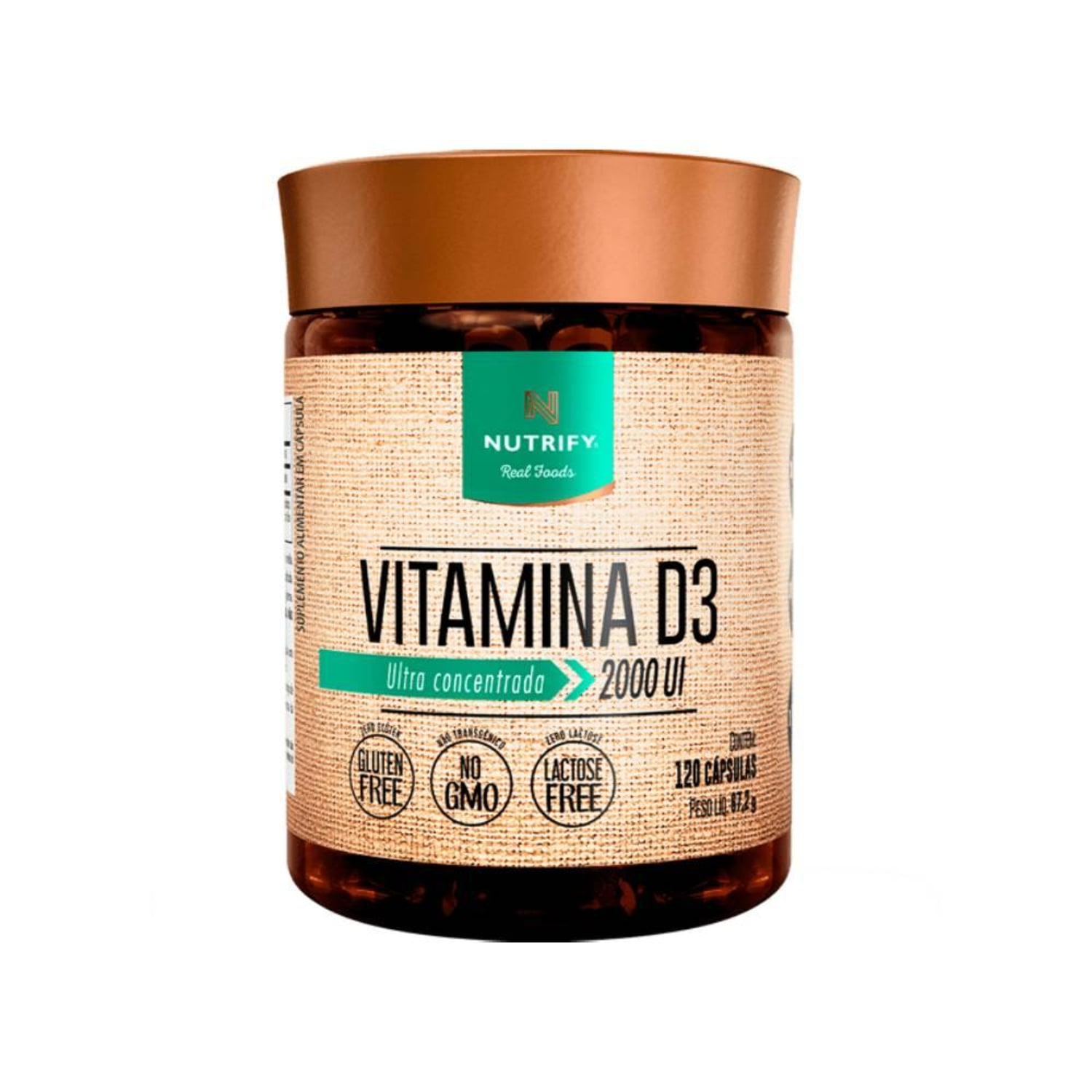 Nutrify Vitamina D3 Ultra Concentrada 2000UI - Suplemento Vitamínico (120 Cápsulas)