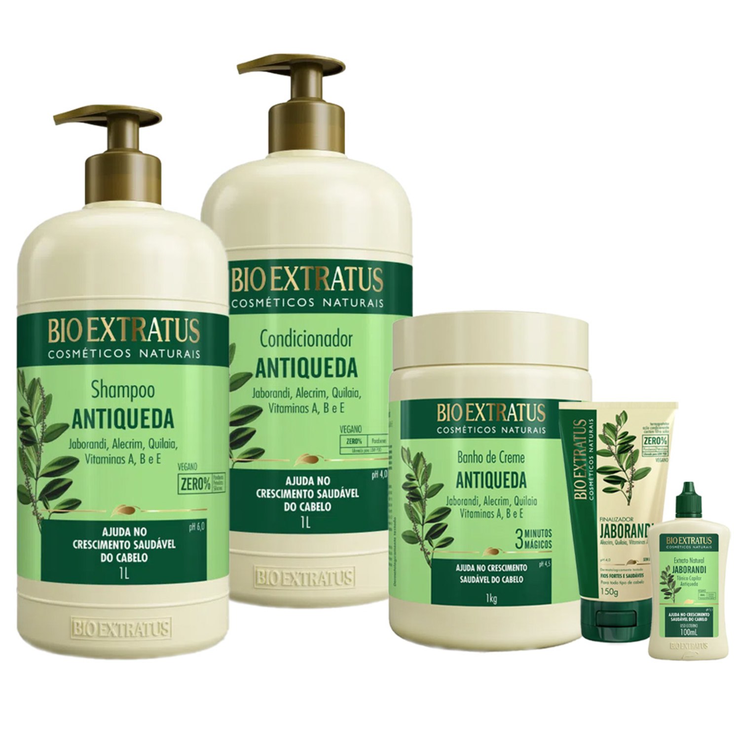 Kit Bio Extratus Jaborandi Antiqueda Completo Salão (5 Produtos)