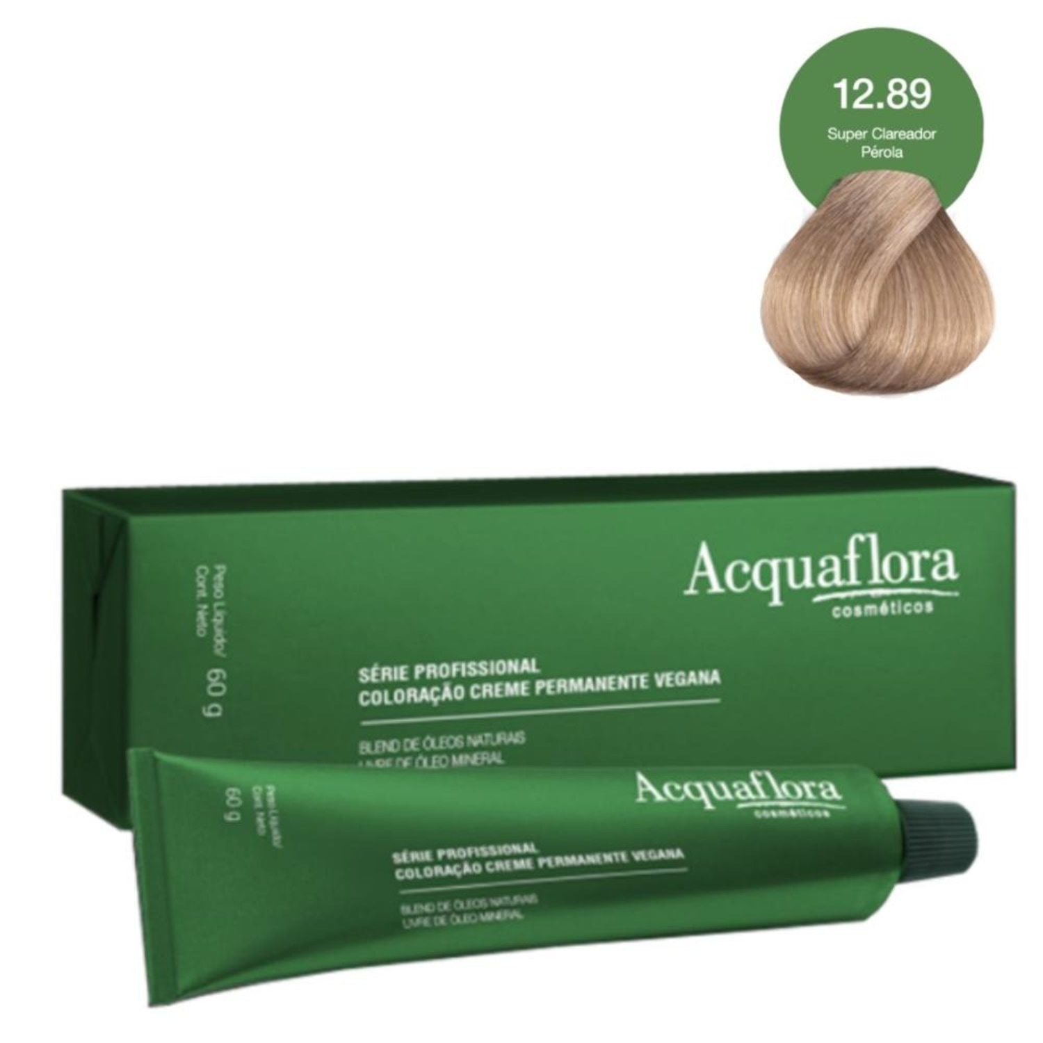 Acquaflora Vegana 12.89 Superclareador Pérola - Coloração Permanente 60g