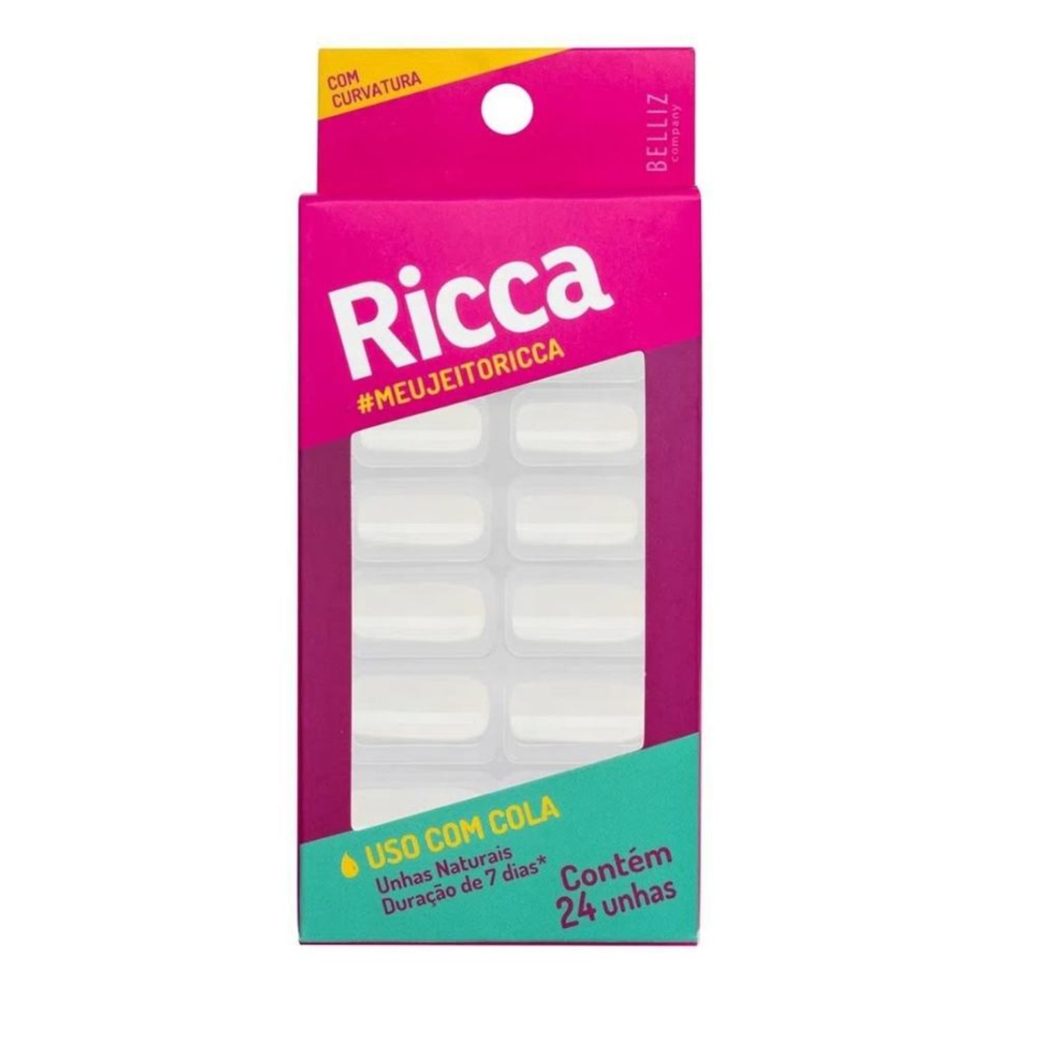 Ricca #MeuJeitoRicca - Unhas Postiças (24 Unidades)