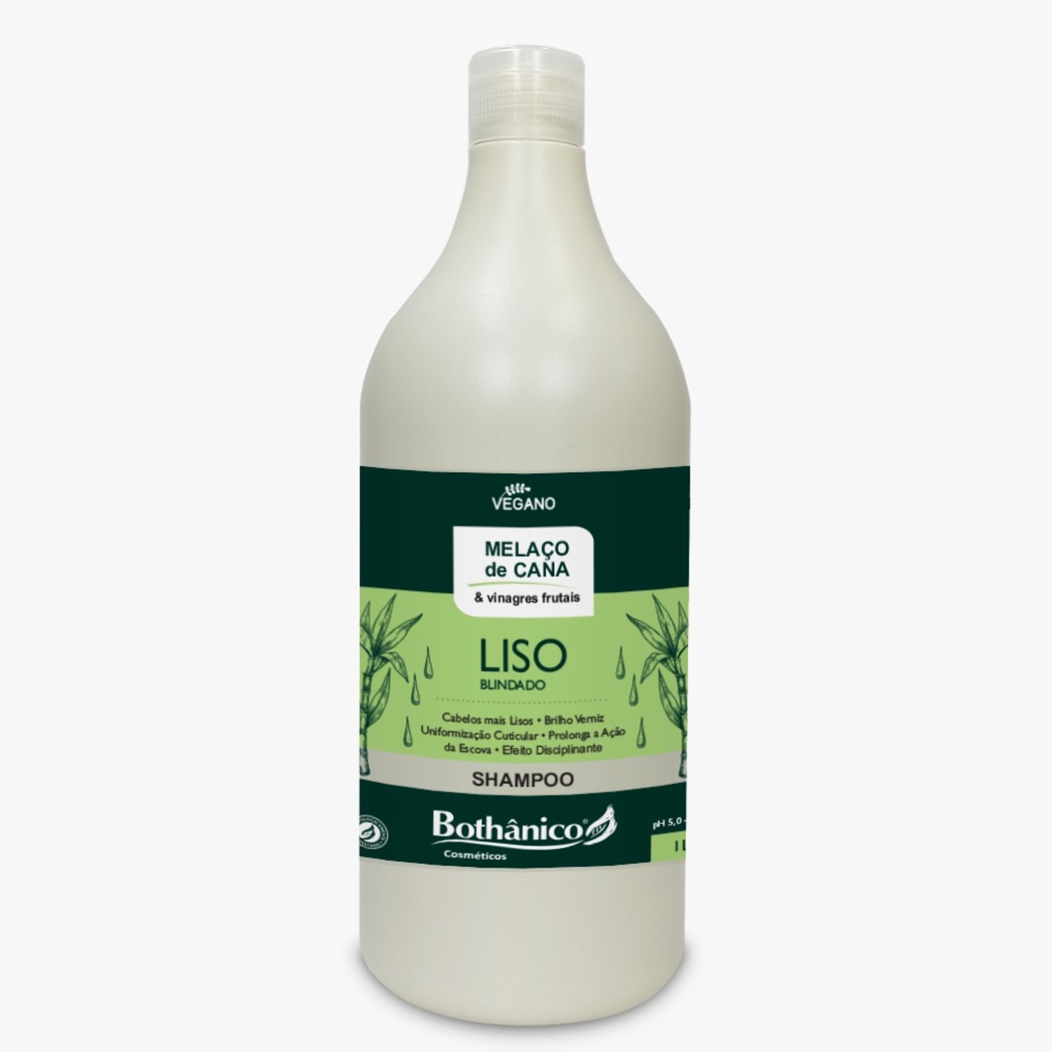 Bothânico Cosméticos Shampoo Melaço de Cana e Vinagres Frutais 1 Litro