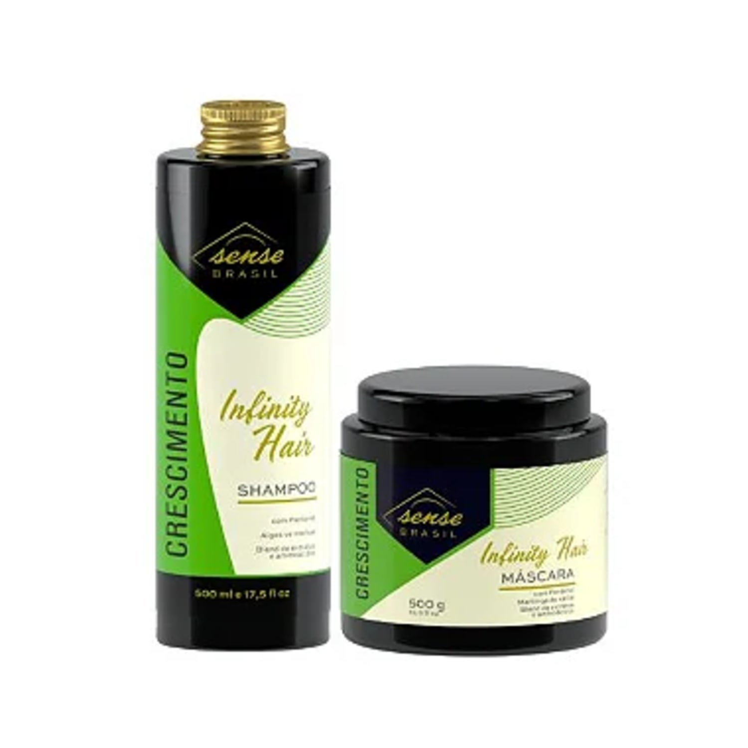 Sense Brasil Infinity hair Kit duo Crescimento ( shampoo 500ml + máscara 500g)