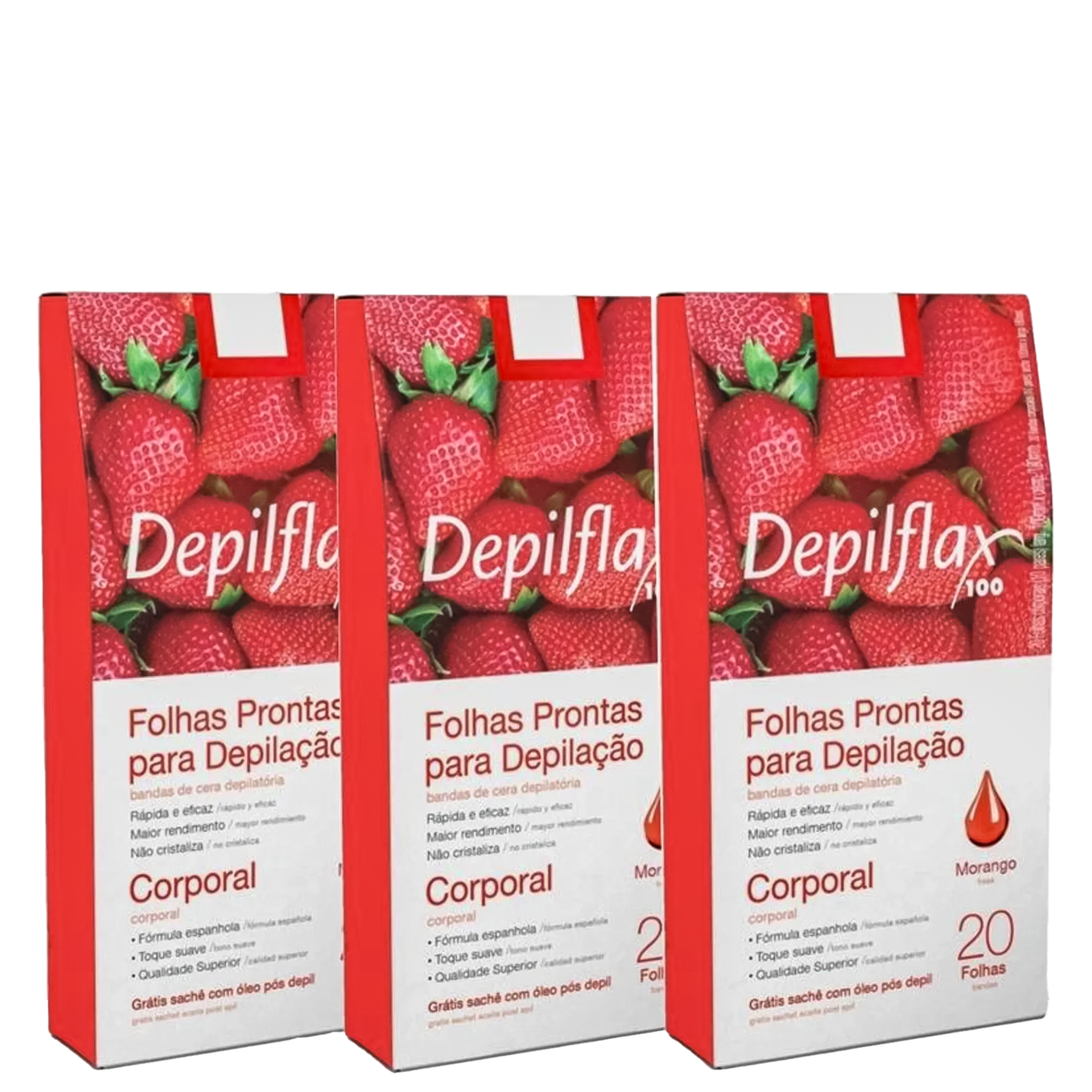 Kit Depilflax Trio Morango (3 Unidades)