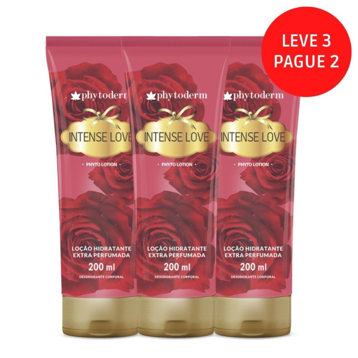 Loção Hidratante Leve 3 Pague 2 Phytoderm Intense Love 200ml