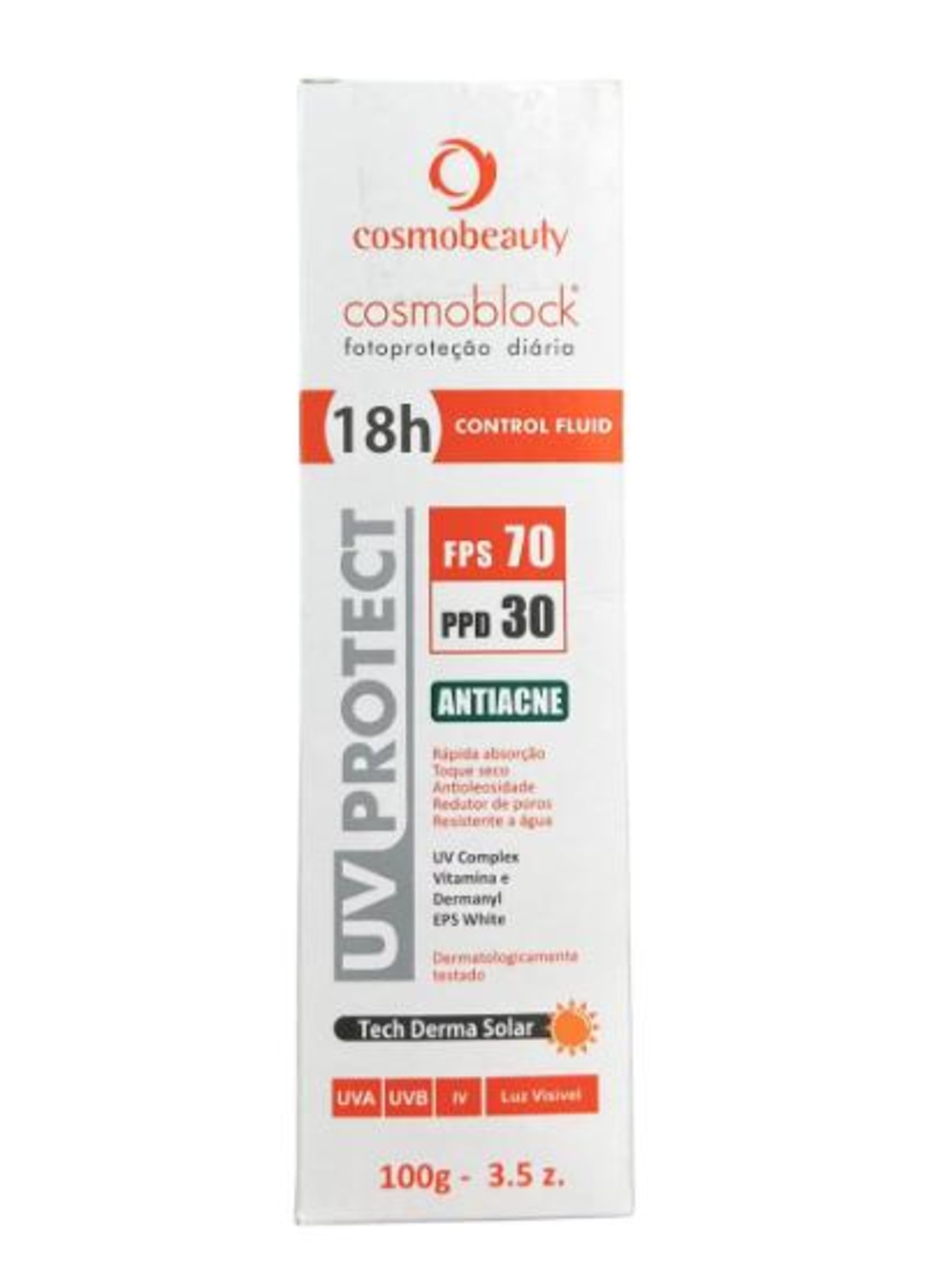 Cosmobeauty Cosmoblock Antiacne FPS 70 PPD 30 - Protetor Solar Facial 100g