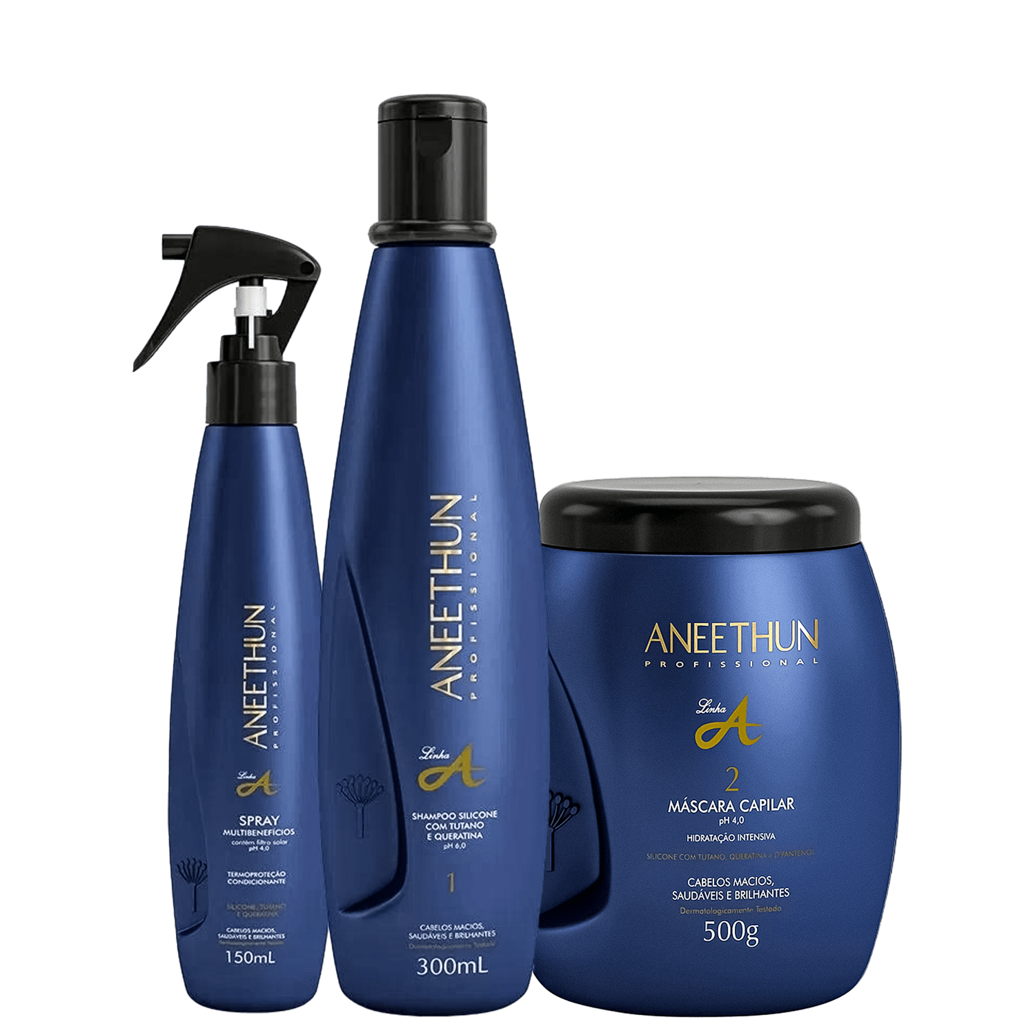 Kit Aneethun Linha A Shampoo 300ml + Máscara 500g + Multibenefícios 150ml