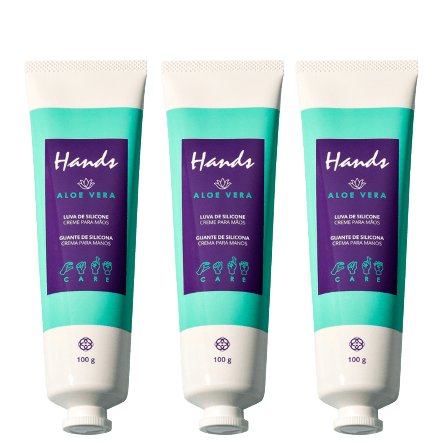Kit 3 Luvas De Silicone Creme Para As Mãos Hinode 100g