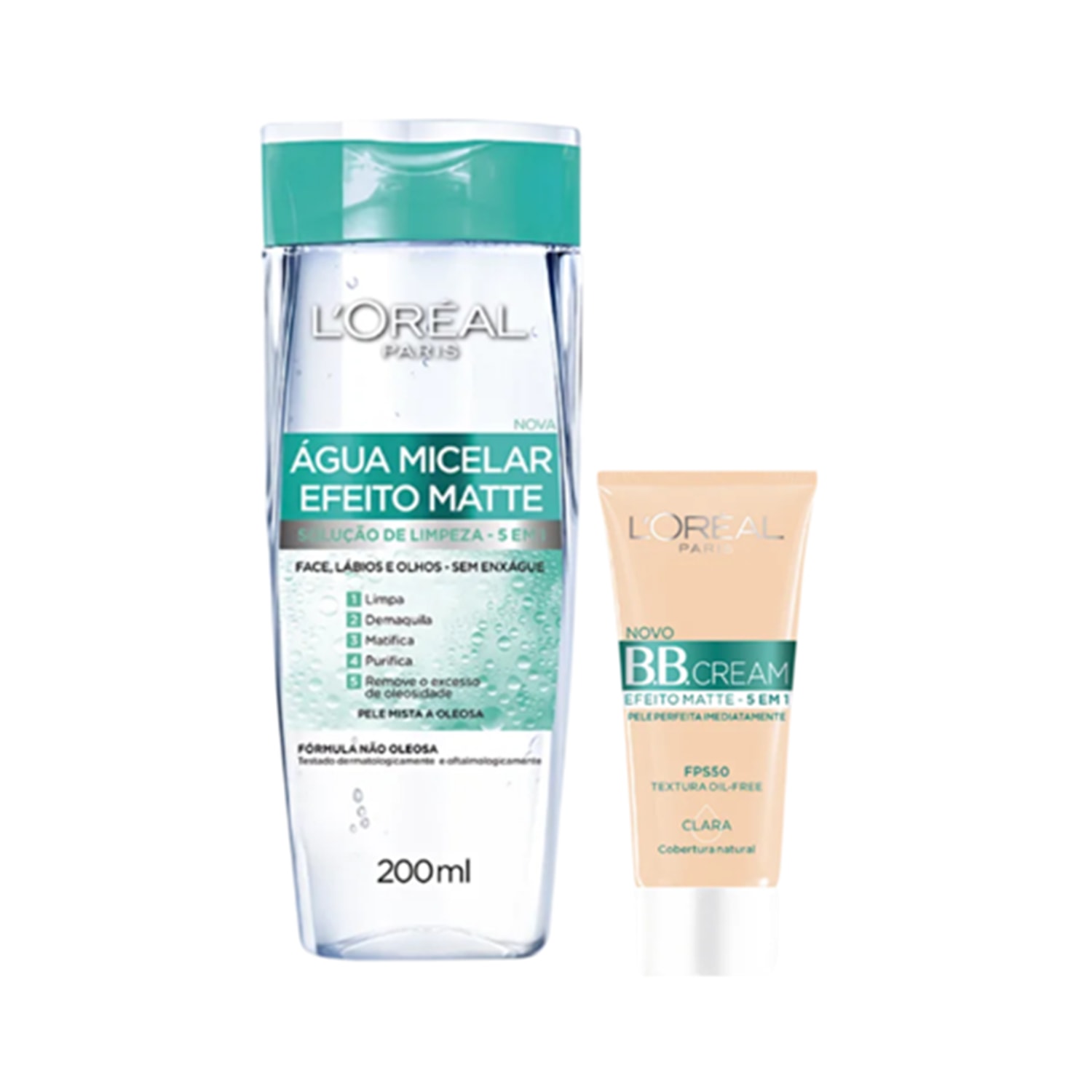 Kit L'Oréal Paris Cuidados Com a Pele - Água Micelar 200ml + BB Cream Clara FPS 50 30g