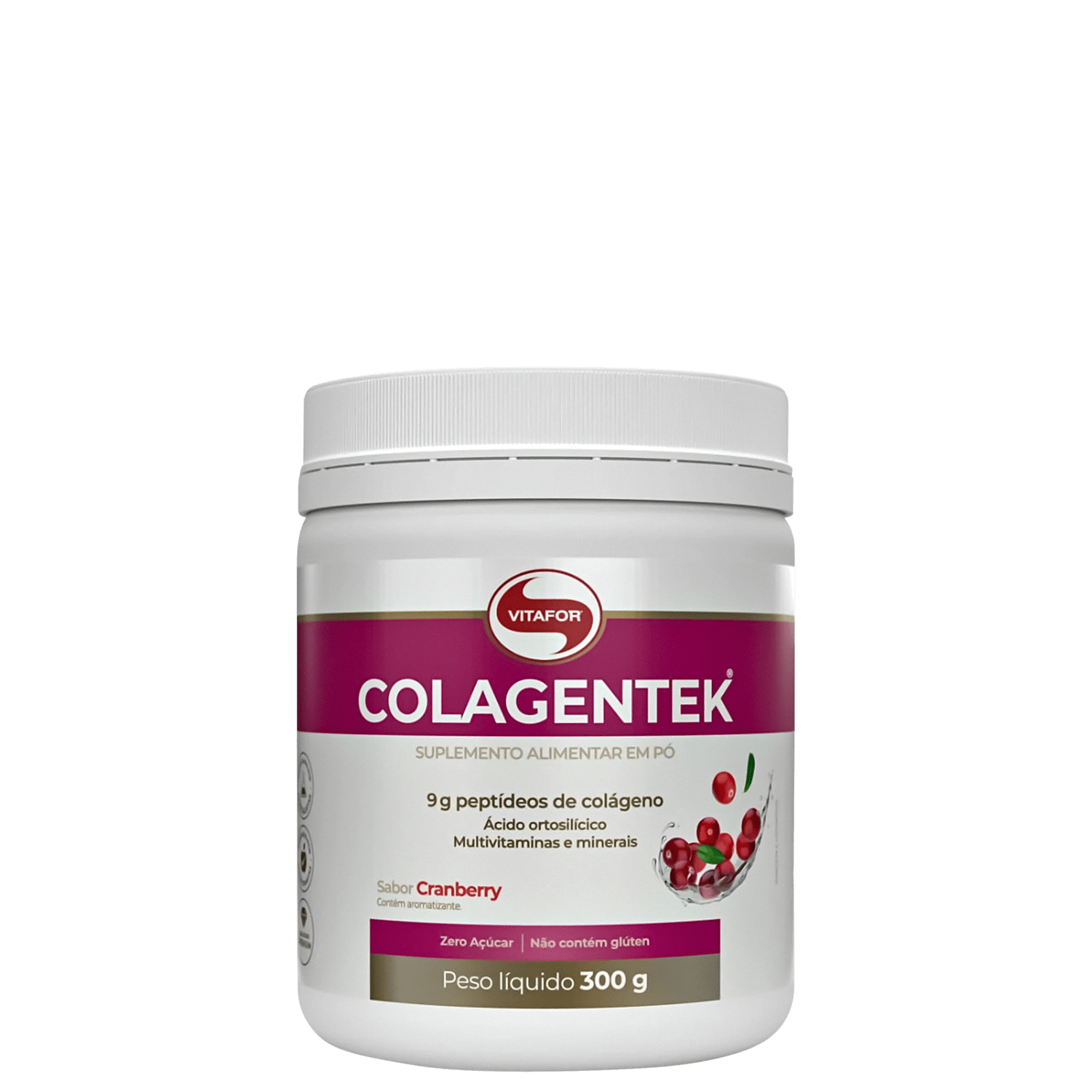Colagentek Colágeno 300g Cranberry Vitafor