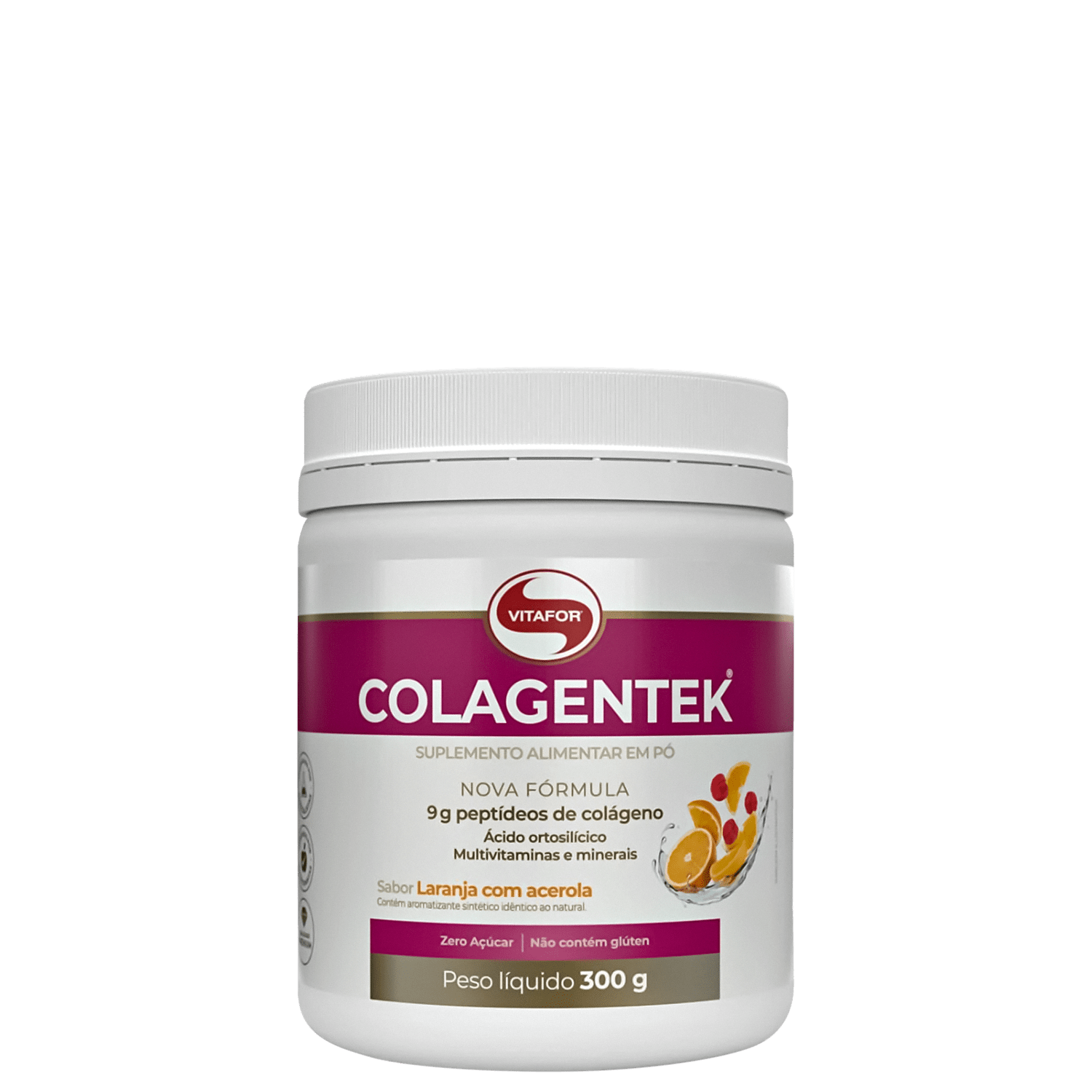 Vitafor Colagentek Colágeno Laranja com Acerola - Suplemento Vitamínico 300g