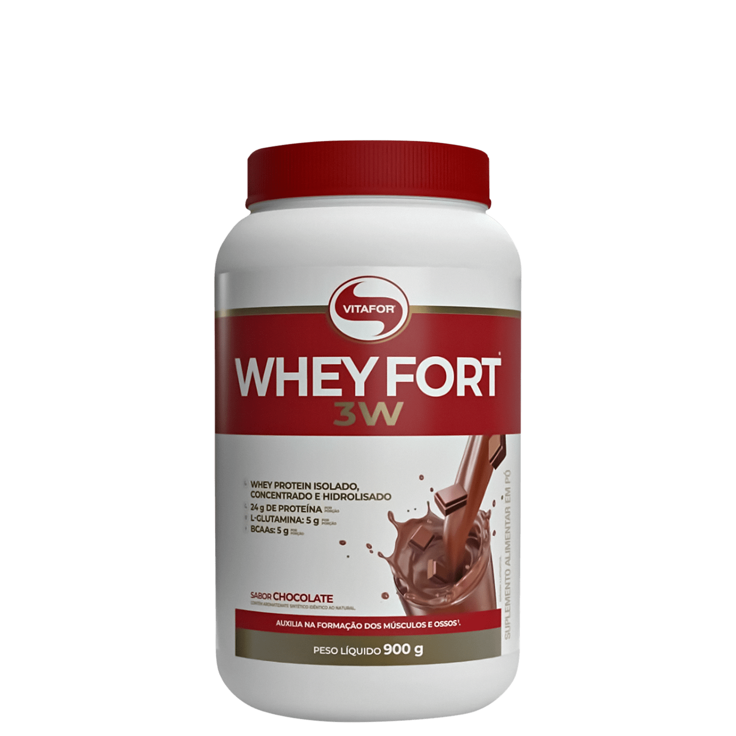 Vitafor Whey Fort 3W Chocolate - Suplemento Vitamínico 900g