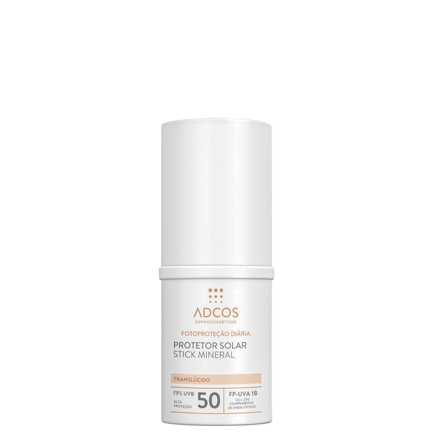 Adcos Fotoproteção Diária Stick Mineral Translúcido FPS 50 - Protetor Solar Facial 17g