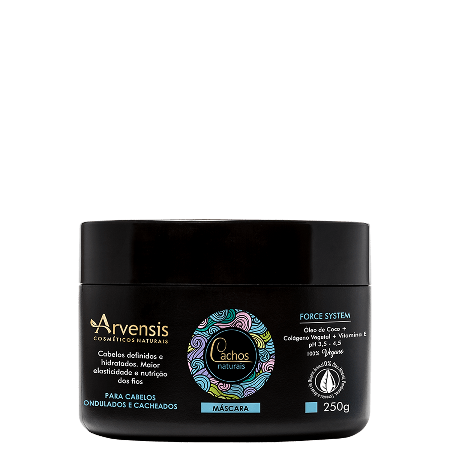 Arvensis Cosméticos Naturais Cachos Naturais Ondulados e Cacheados - Máscara Capilar 250g