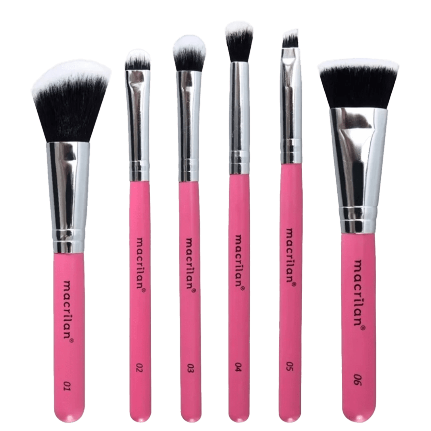 Kit com 6 pincéis profissionais e nécessaire KP10-2 Travel Beauty – MACRILAN