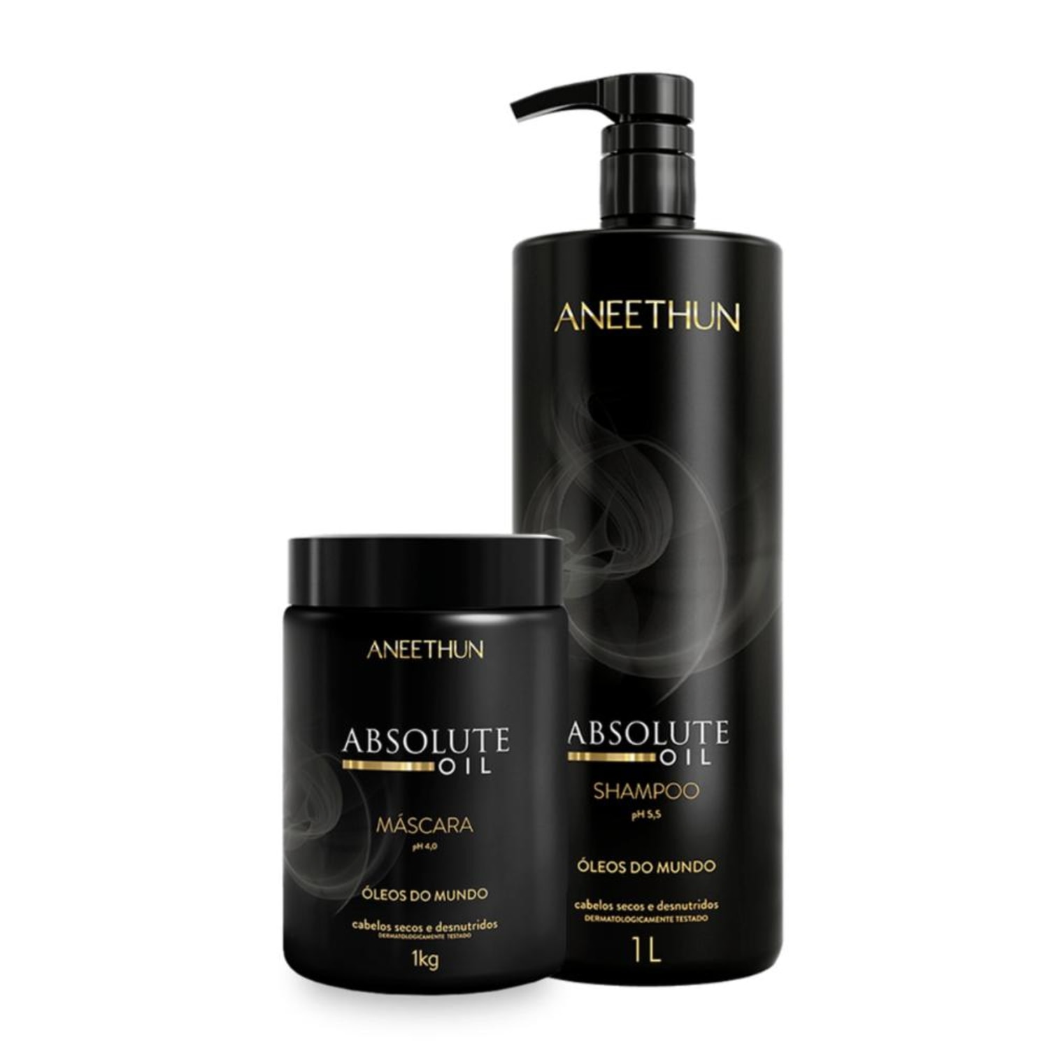 Kit Shampoo Oil Absolute e Máscara Hidratante Aneethun Litro