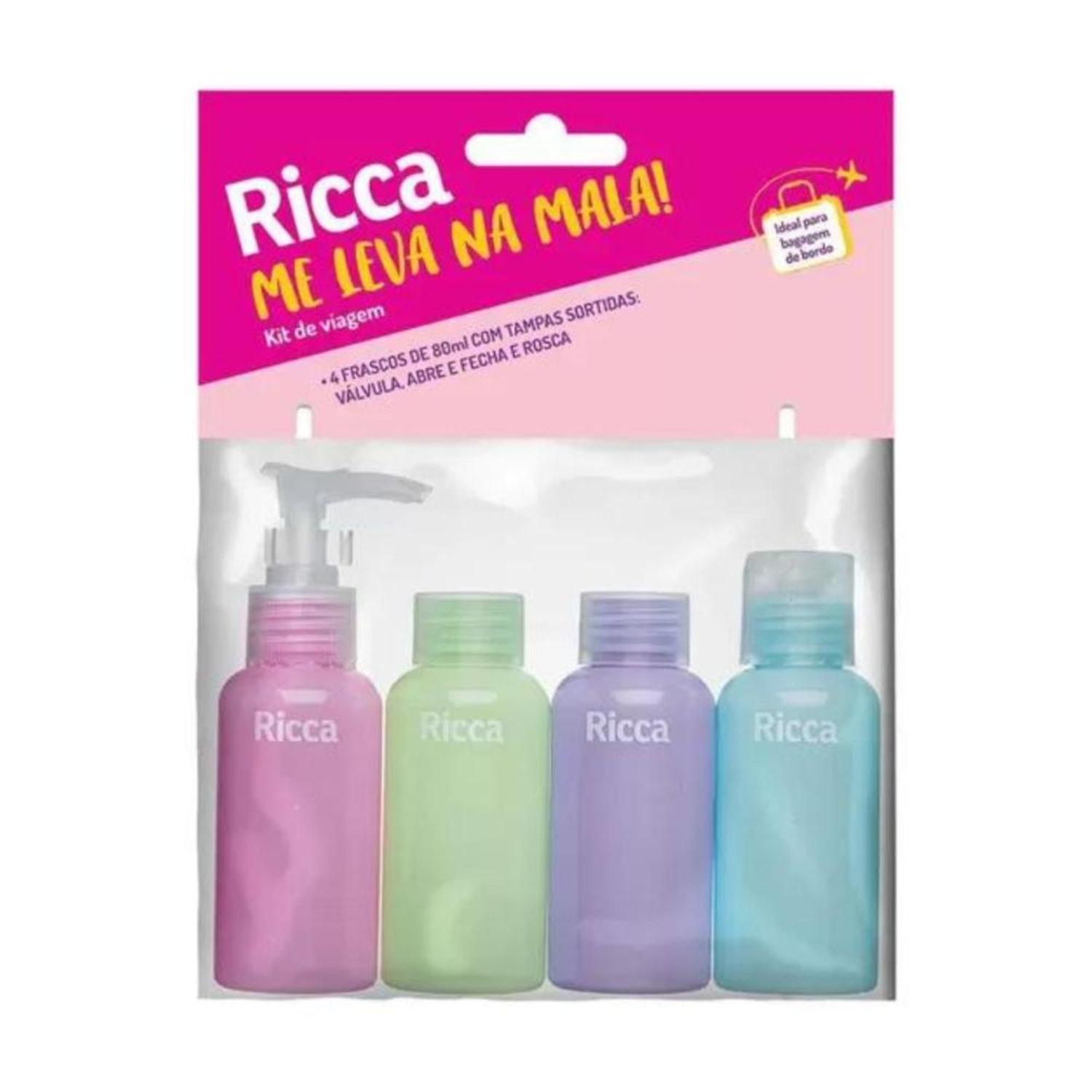 Conjunto Com 4 Frascos de Viagem Ricca Me Leva Na Mala Cód. 3288