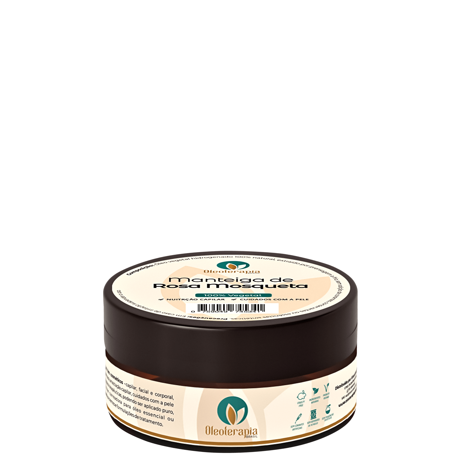 Oleoterapia Brasil Manteiga de Rosa Mosqueta - Manteiga Corporal e Capilar 30g