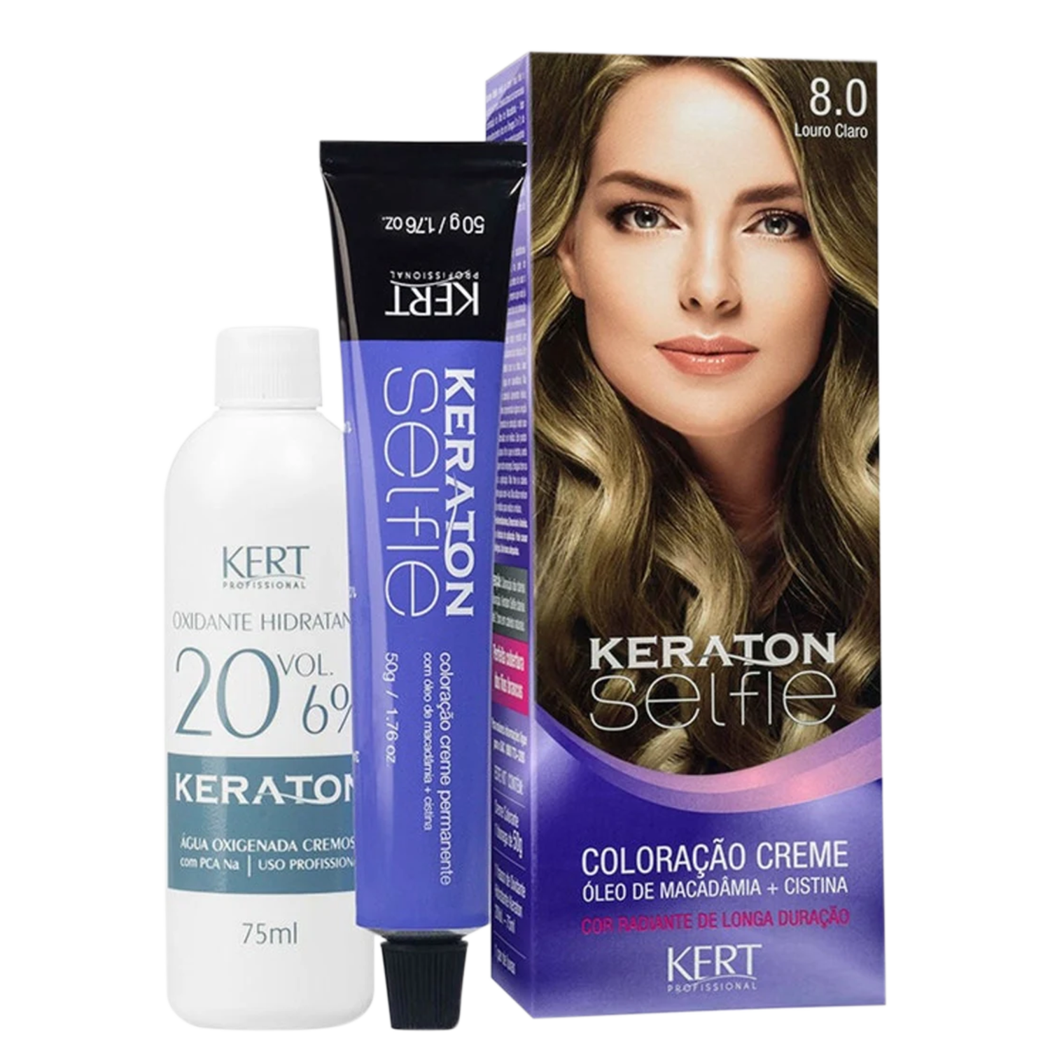 Kit Keraton Selfie 8.0 Louro Claro + Oxigenada (2 Produtos)