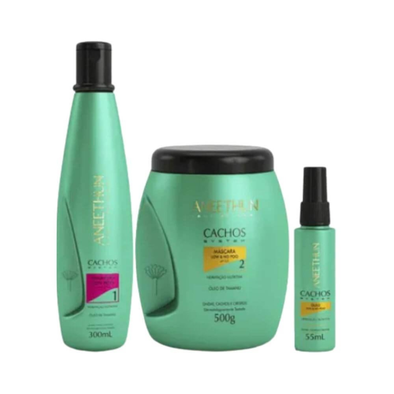 Kit Aneethun Cachos System Trio Nutritivo (3 Produtos)